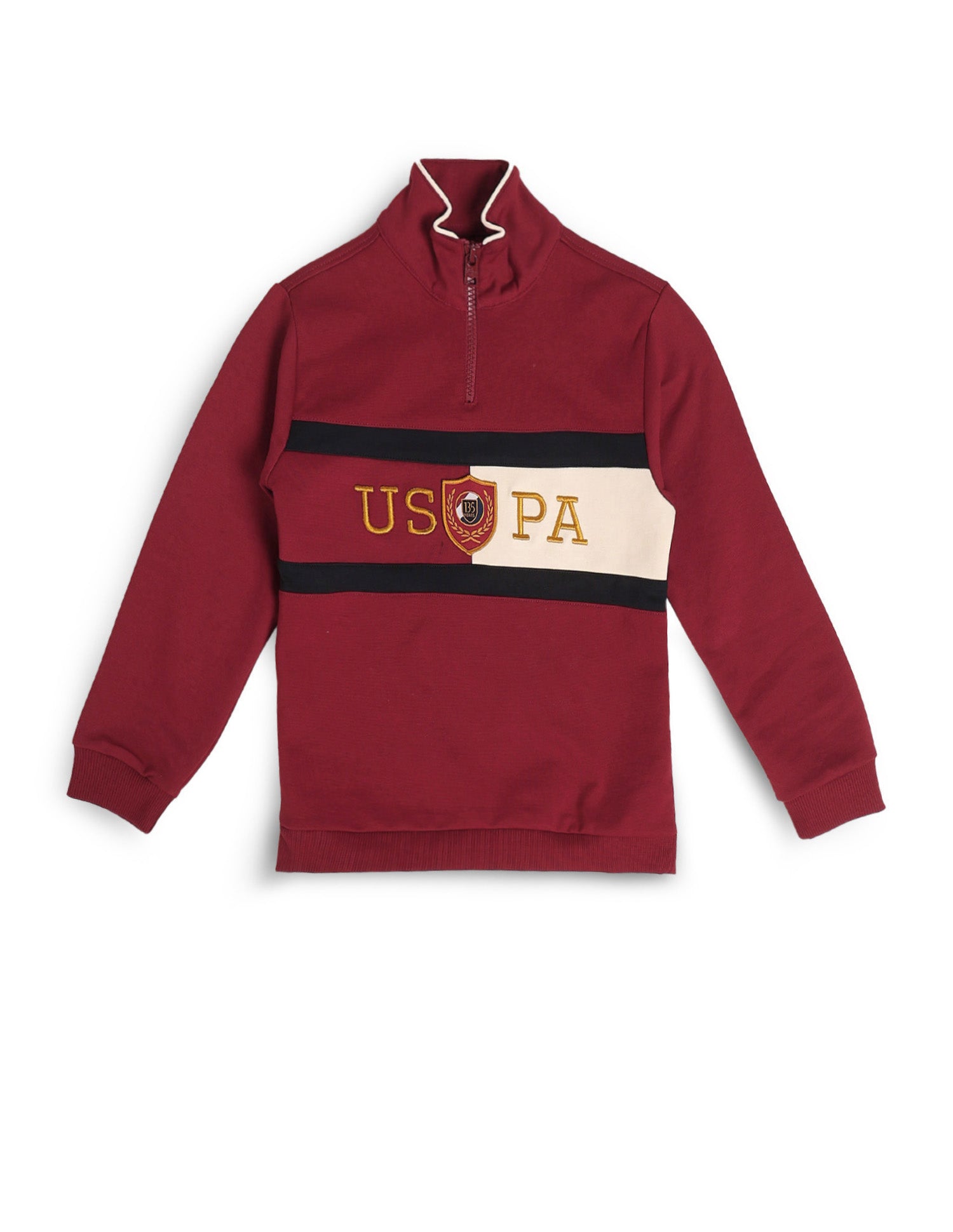 Boys Brand Embroidered Regular Fit Sweatshirt Dark Red - U.S. POLO ASSN. | Large