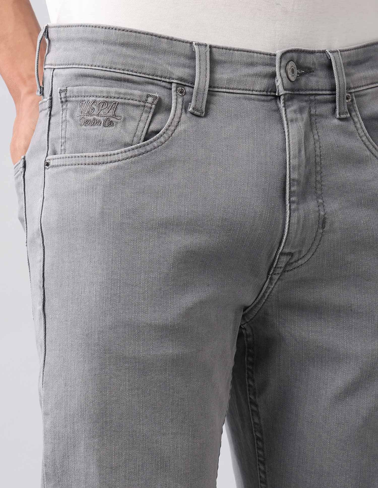 Cole Comfort Cropped Fit Grey Jeans Light Grey - U.S. Polo Assn. India | Large