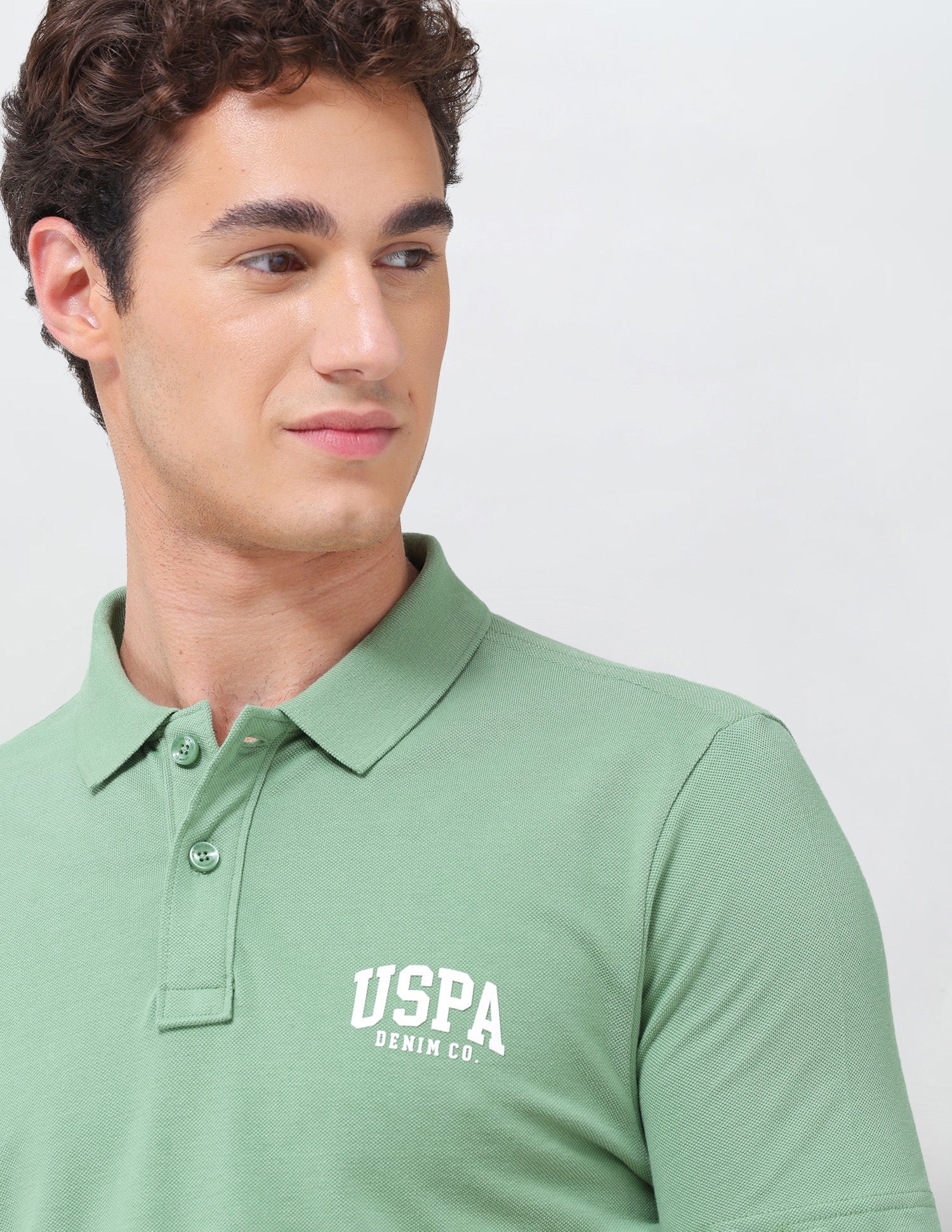 Solid Slim Fit Polo Shirt Light Green - U.S. Polo Assn. India | Large