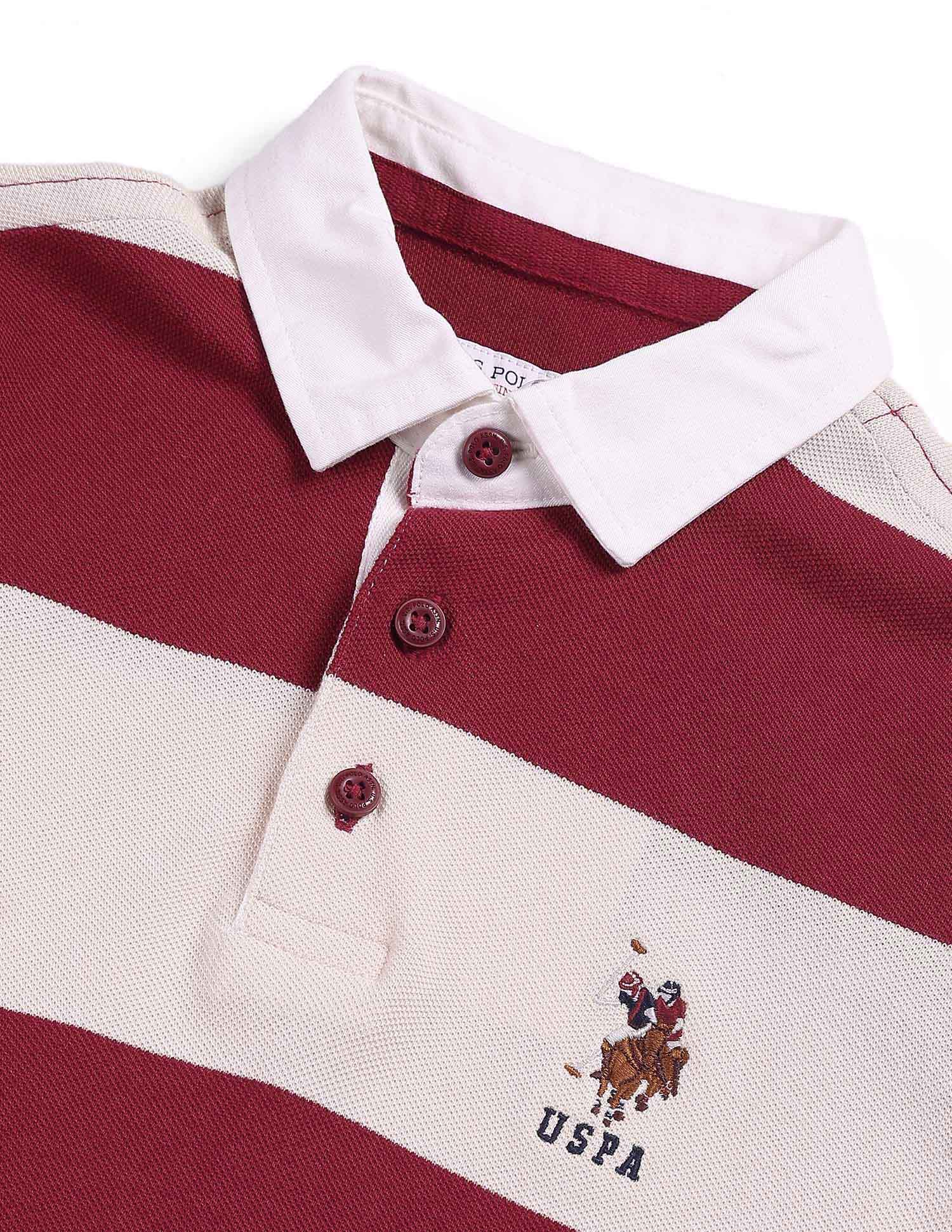 Regular fit Striped Polo Shirt Ecru - U.S. POLO ASSN. | Large