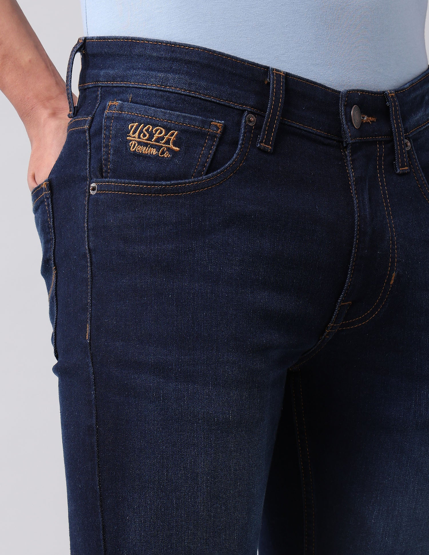 Regallo Skinny Fit Blue Jeans Dark Blue - U.S. Polo Assn. India | Large