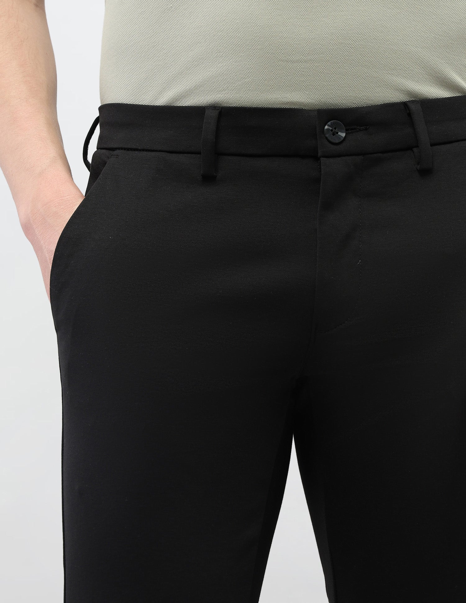 Austin Slim Fit Satin Trousers Black - U.S. Polo Assn. India | Large