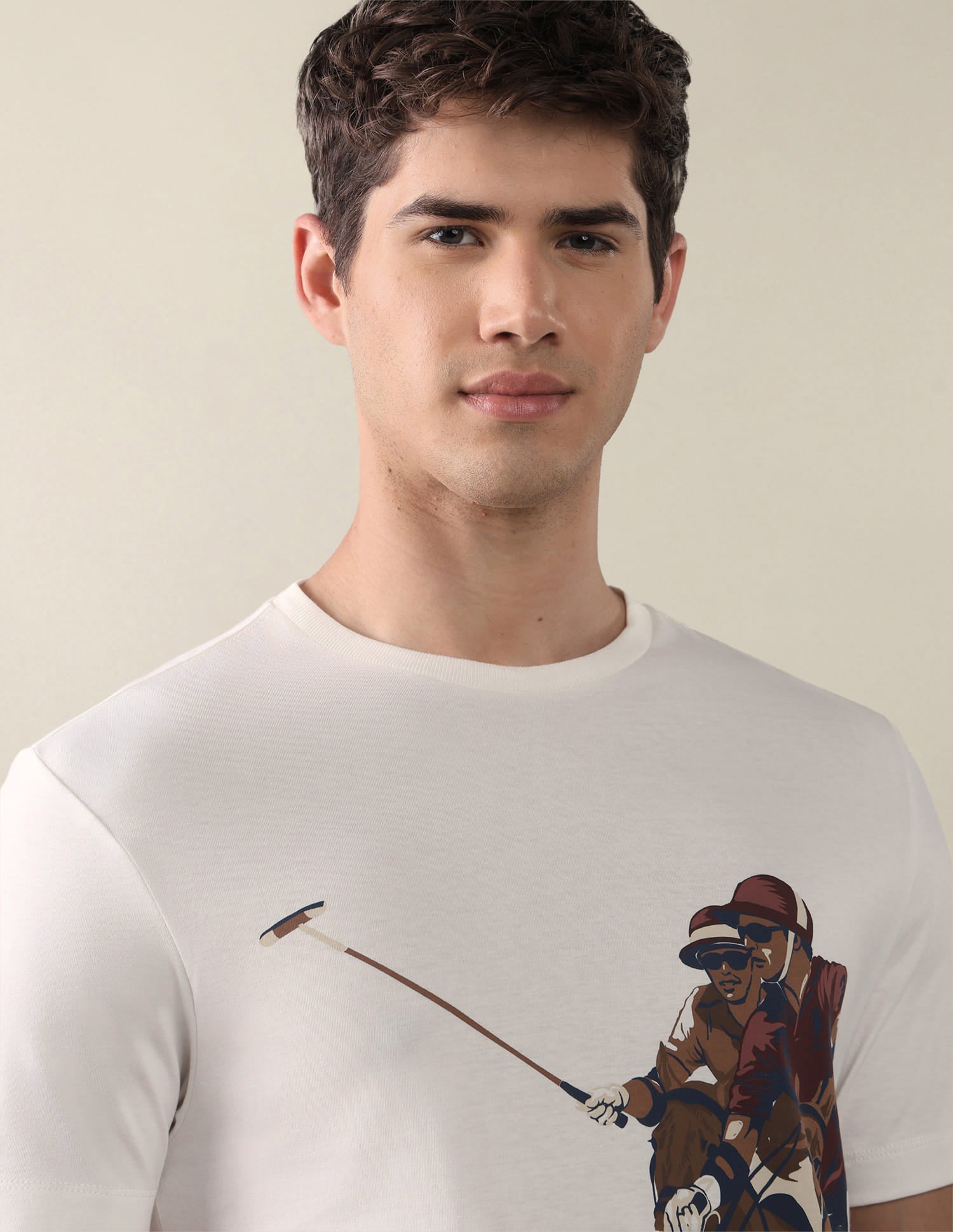 Graphic Brand Printed Slim Fit T-Shirt White - U.S. Polo Assn. India | Large