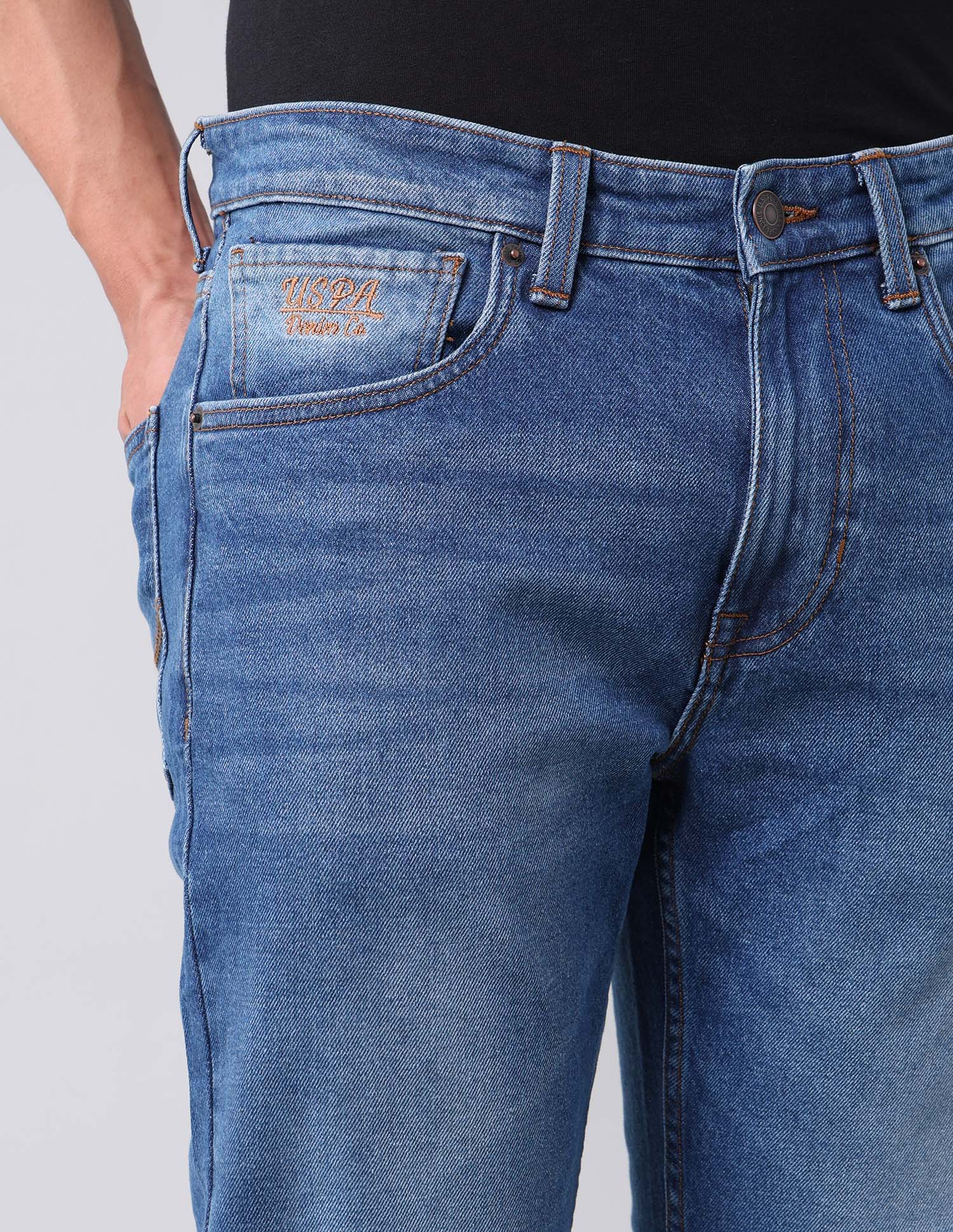 Cole Comfort Cropped Fit Blue Jeans Blue - U.S. Polo Assn. India | Large
