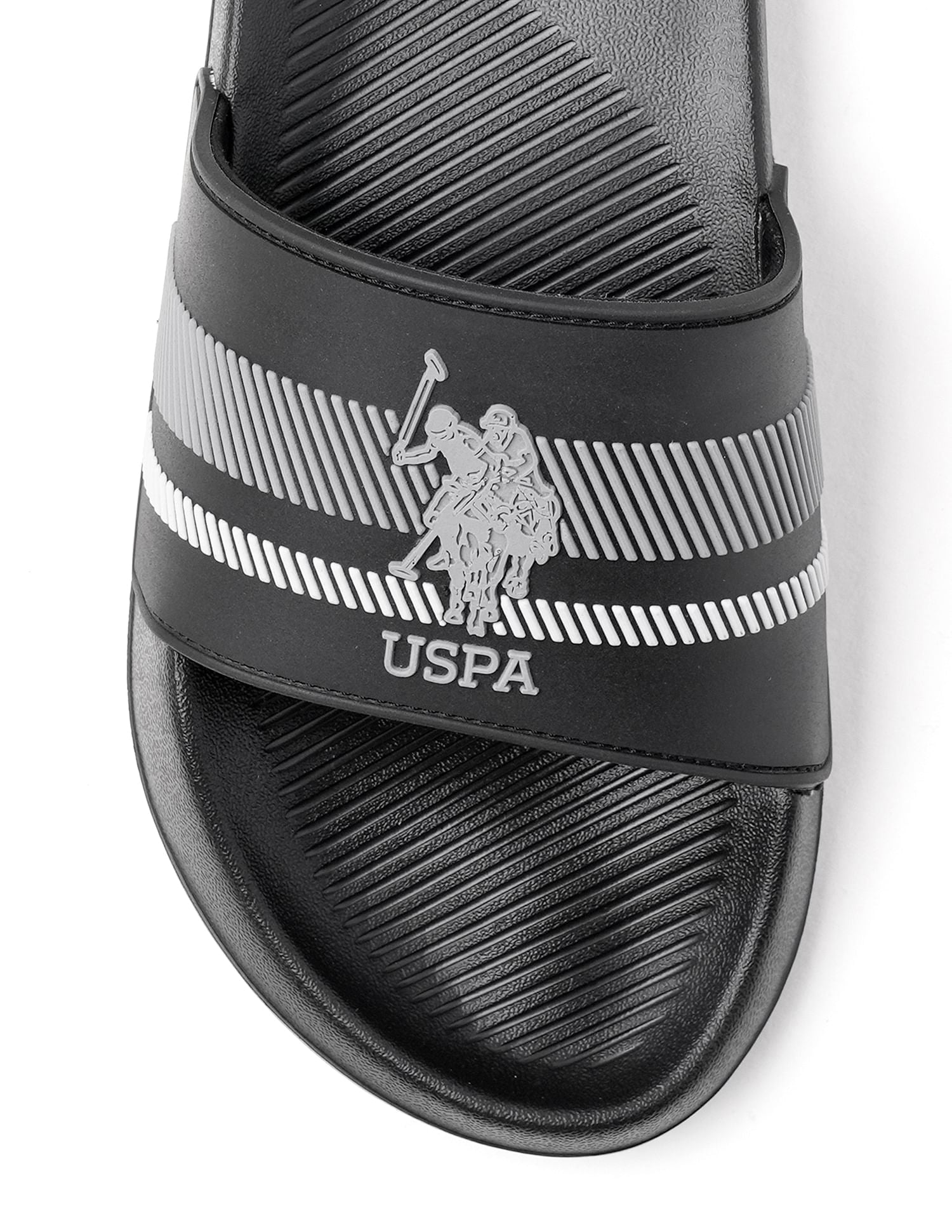 Rafa Brand Printed Sliders Black - U.S. POLO ASSN. | Large