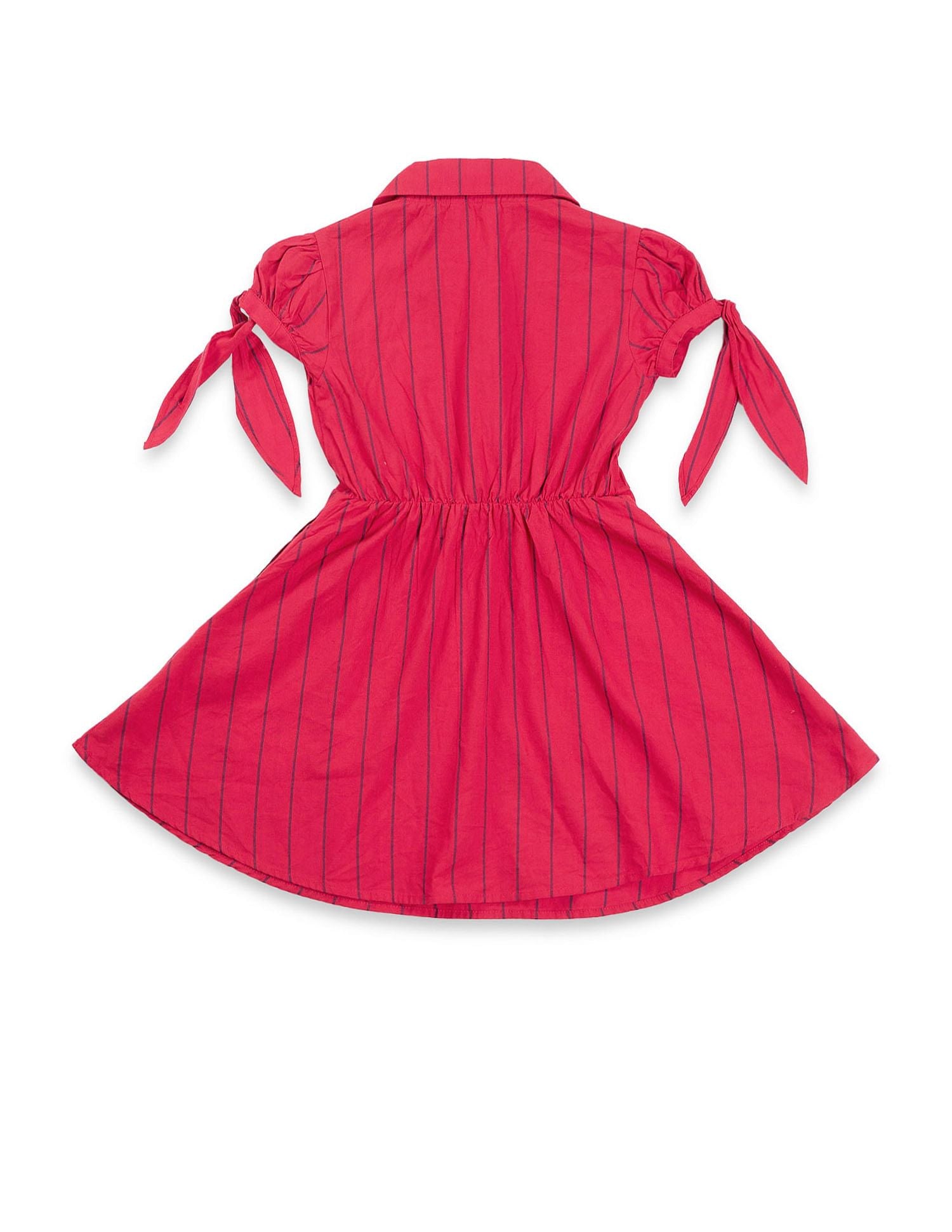 Girls Vertical Stripe Cotton Dress Red - U.S. POLO ASSN. | Large