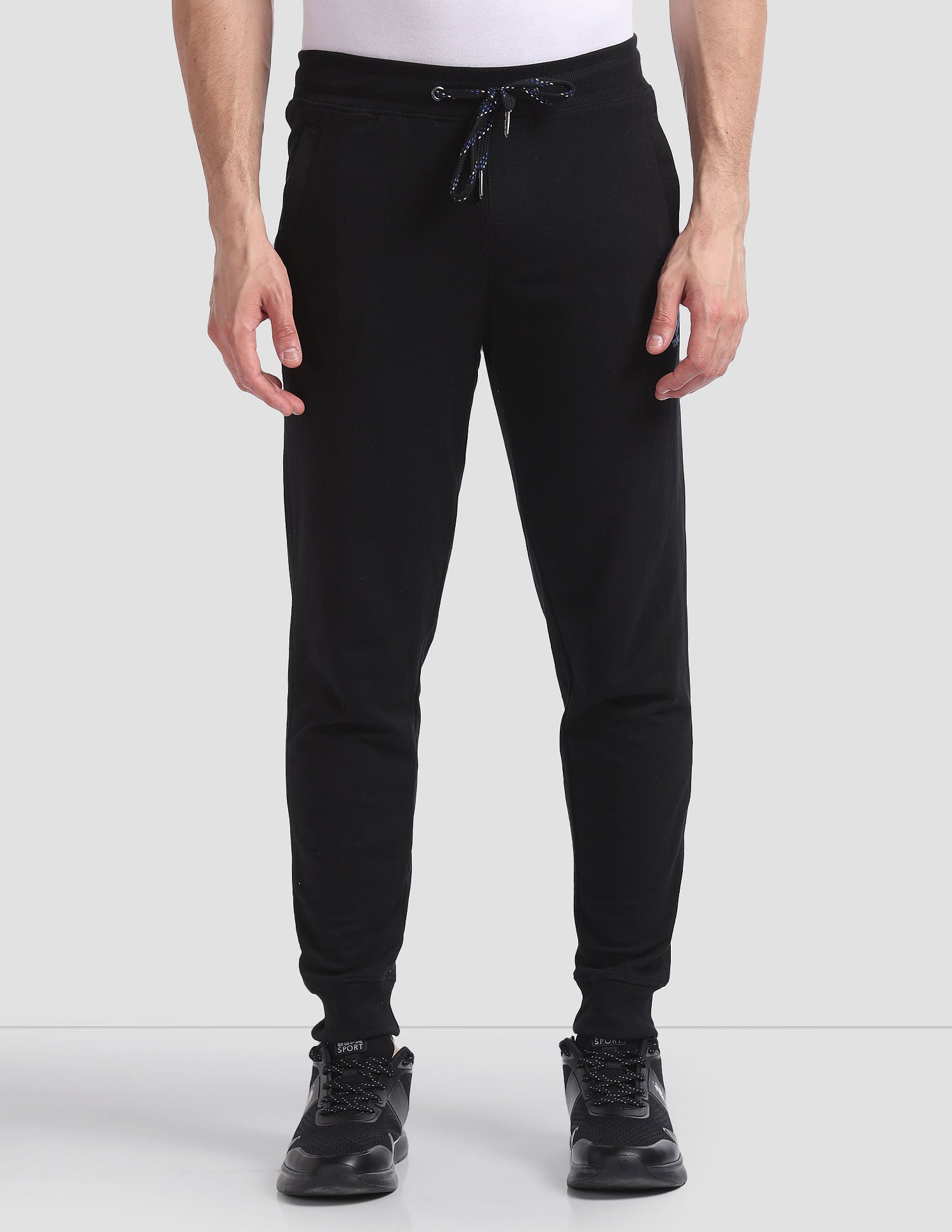 Mid Rise Drawstring Waist I604 Joggers - Pack Of 1 Black - U.S. POLO ASSN. | Large