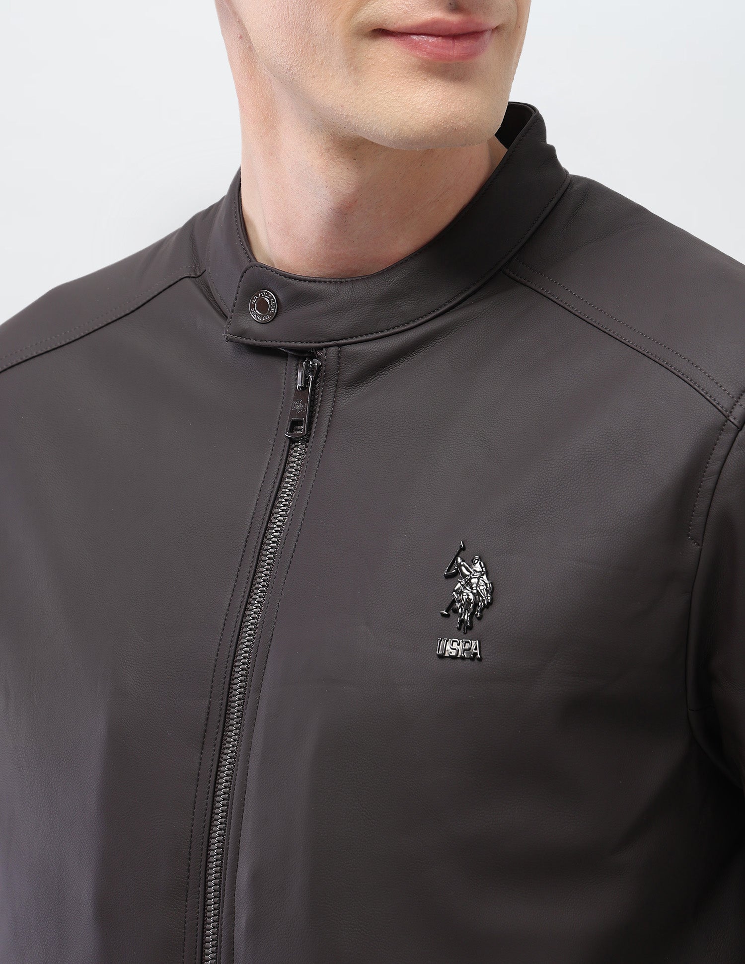 Solid Regular Fit Jacket Dark Grey - U.S. Polo Assn. India | Large