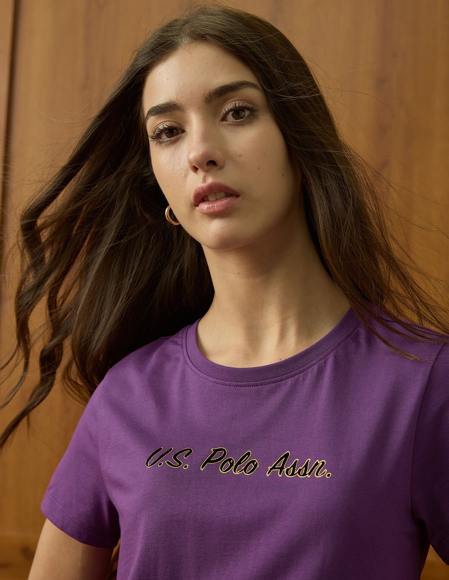 Crew Neck Regular Fit Tshirt With Flock Print Wine - U.S. POLO ASSN. | Large