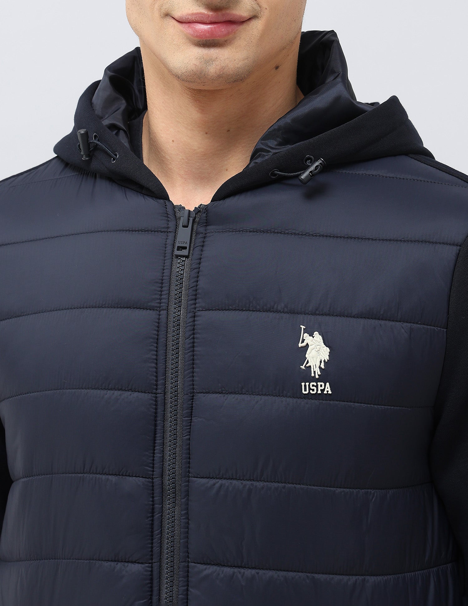Solid Hooded Puffer Jacket Navy - U.S. POLO ASSN. | Large
