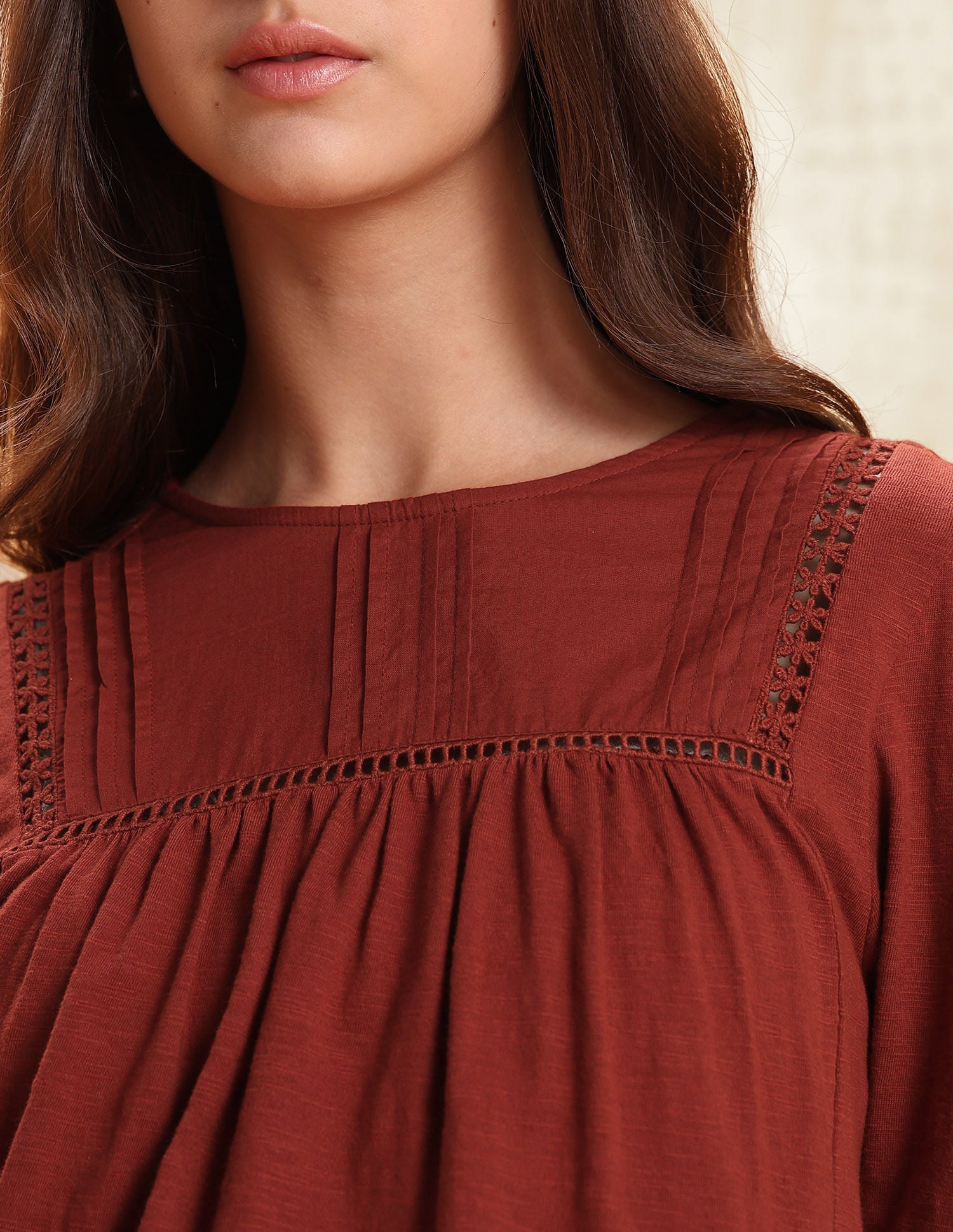 Lace Detailed Top Red - U.S. POLO ASSN. | Large