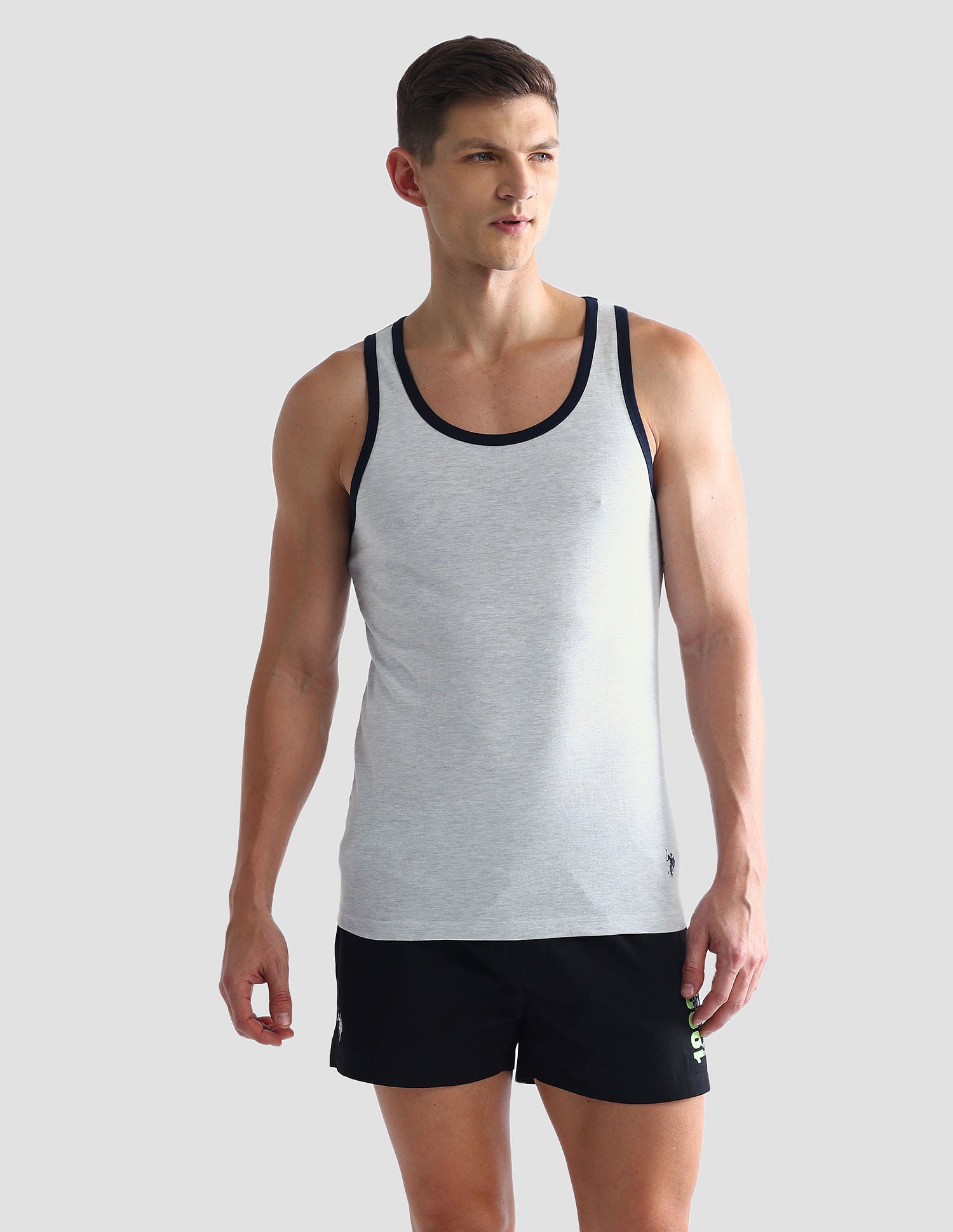 Contrast Binding Cotton OEV01 Vest - Pack Of 1 Grey - U.S. POLO ASSN. | Large