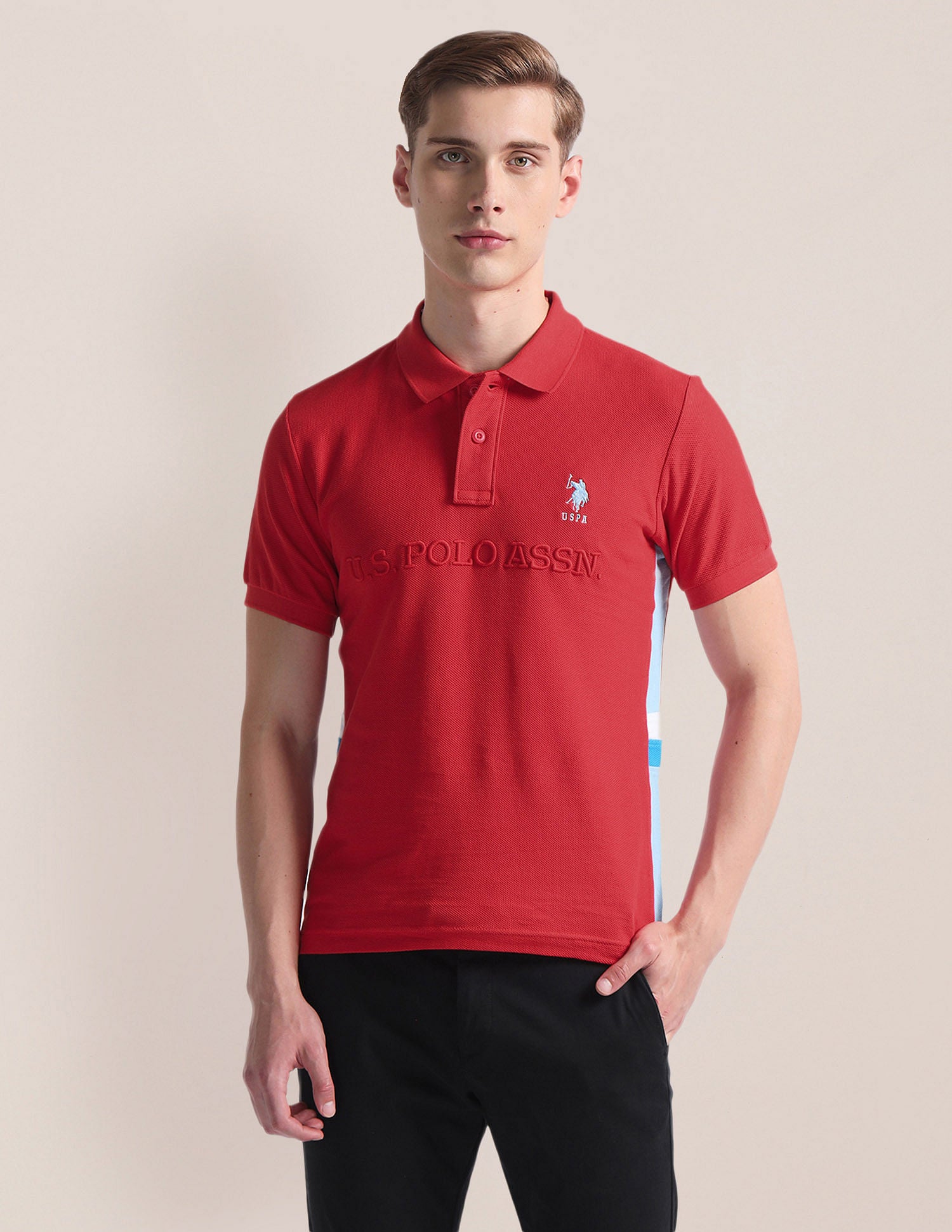 Slim Fit Iconic Number Polo Shirt Red - U.S. POLO ASSN. | Large