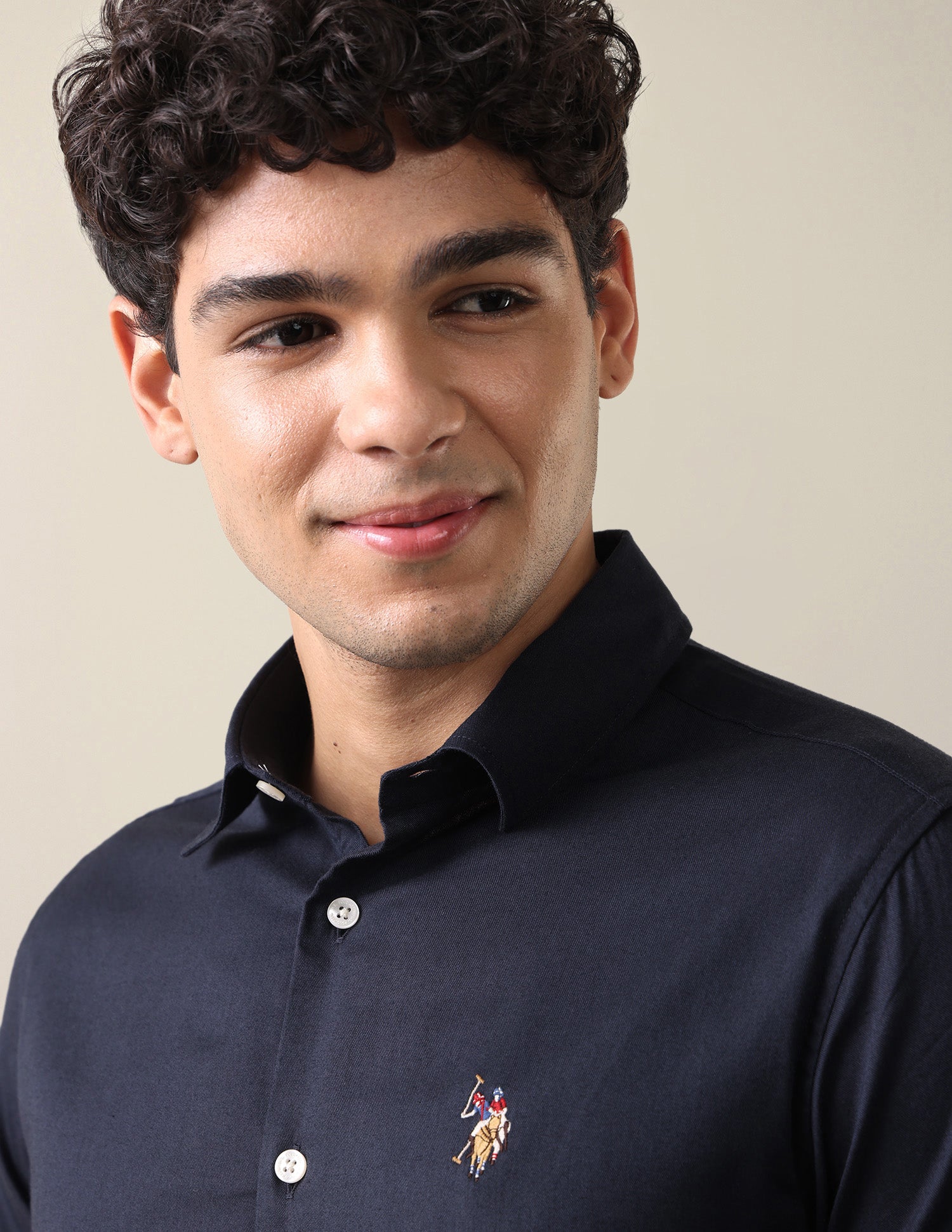 Twill Regular Fit Shirt Navy - U.S. Polo Assn. India | Large