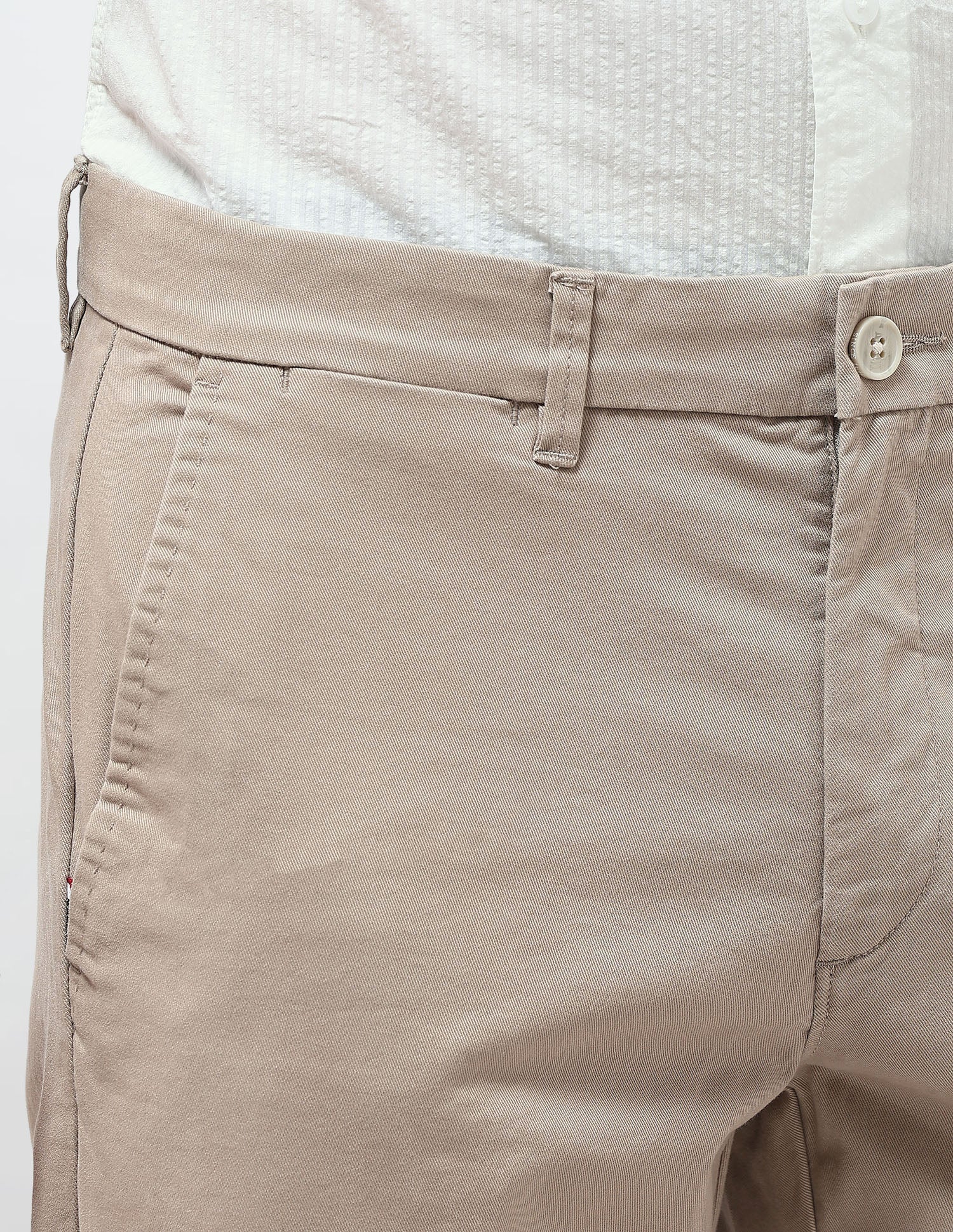 Twill Riley Straight Fit Trousers Light Khaki - U.S. Polo Assn. India | Large