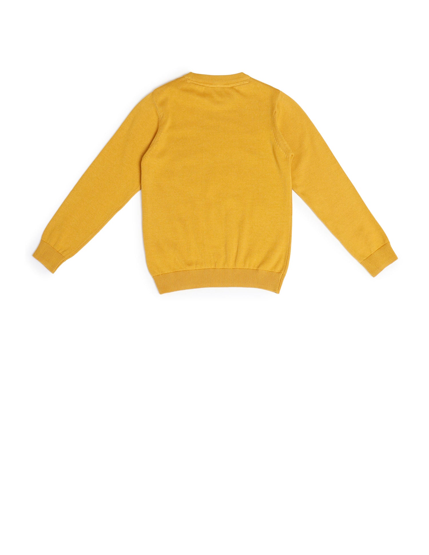 Boys Printed Cotton Sweater Yellow - U.S. POLO ASSN. | Large