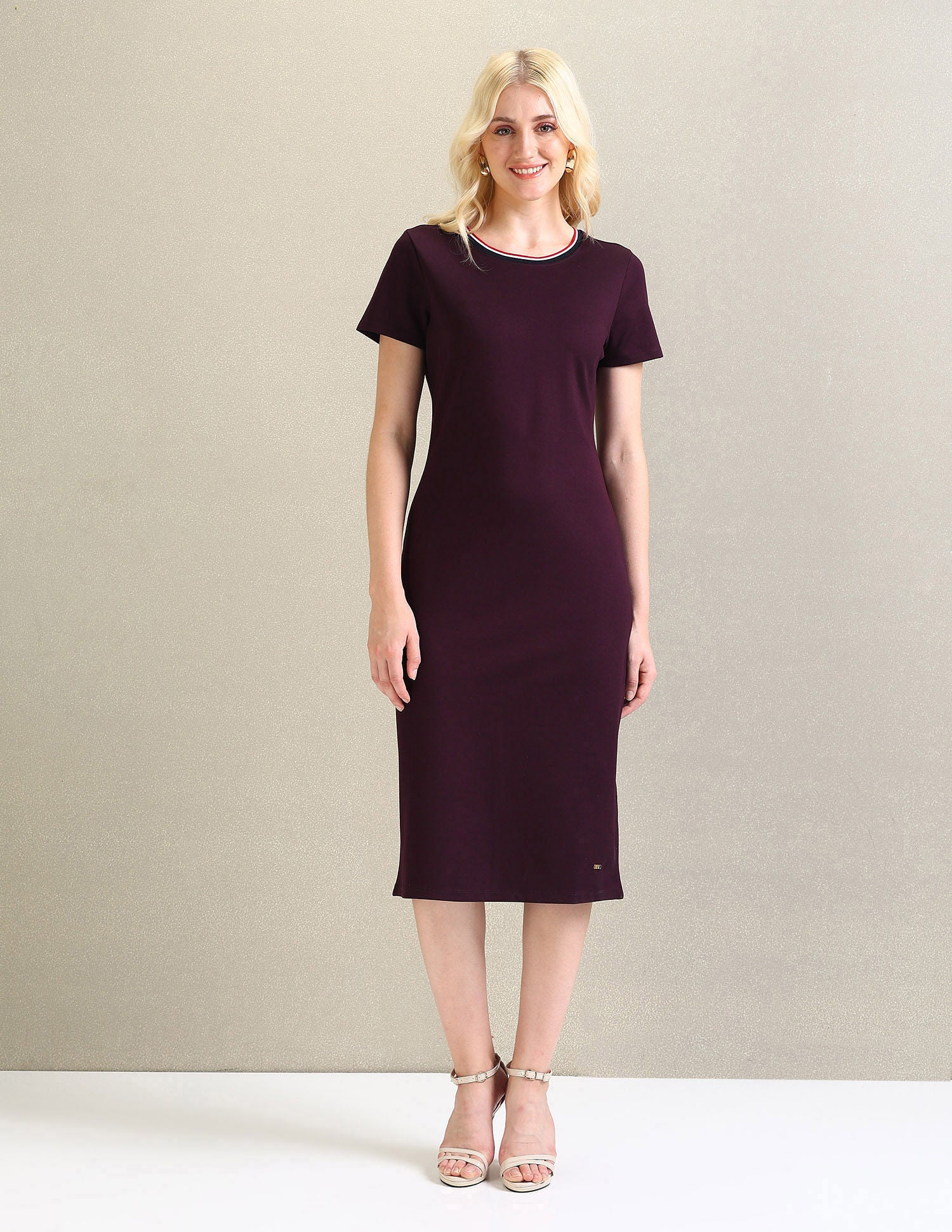 Ponte Roma Knit Sheath Dress Wine - U.S. POLO ASSN. | Large