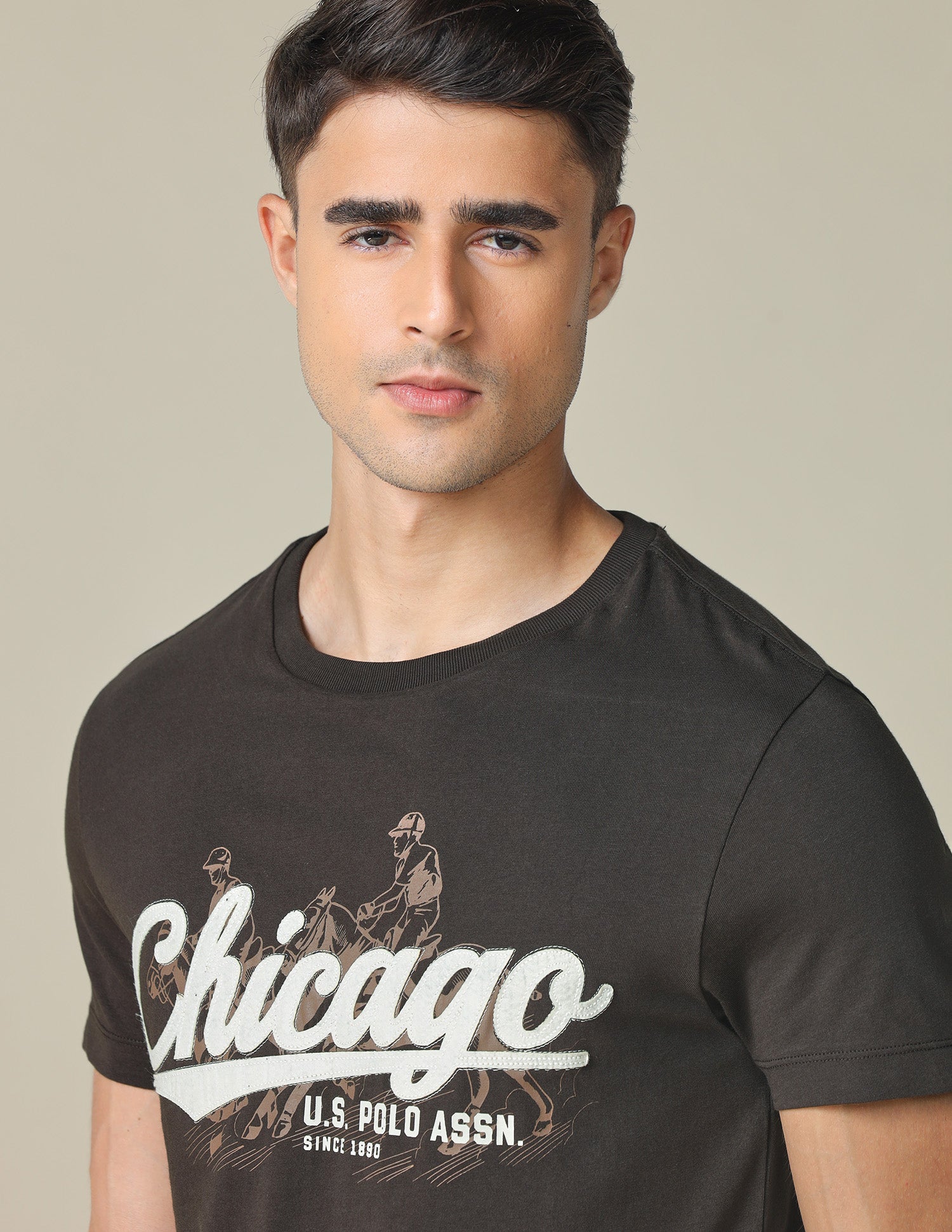 Muscle Fit Brand Printed T- Shirt Choco - U.S. POLO ASSN. | Large