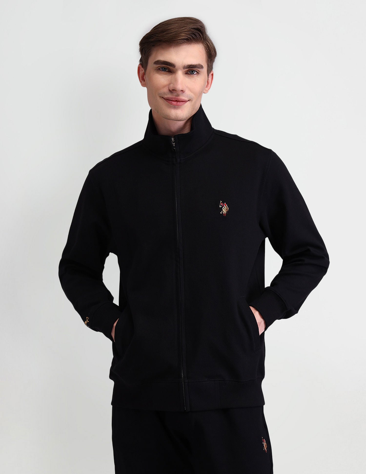 High Neck Slim Fit Sweatshirt Grey - U.S. POLO ASSN. | Large