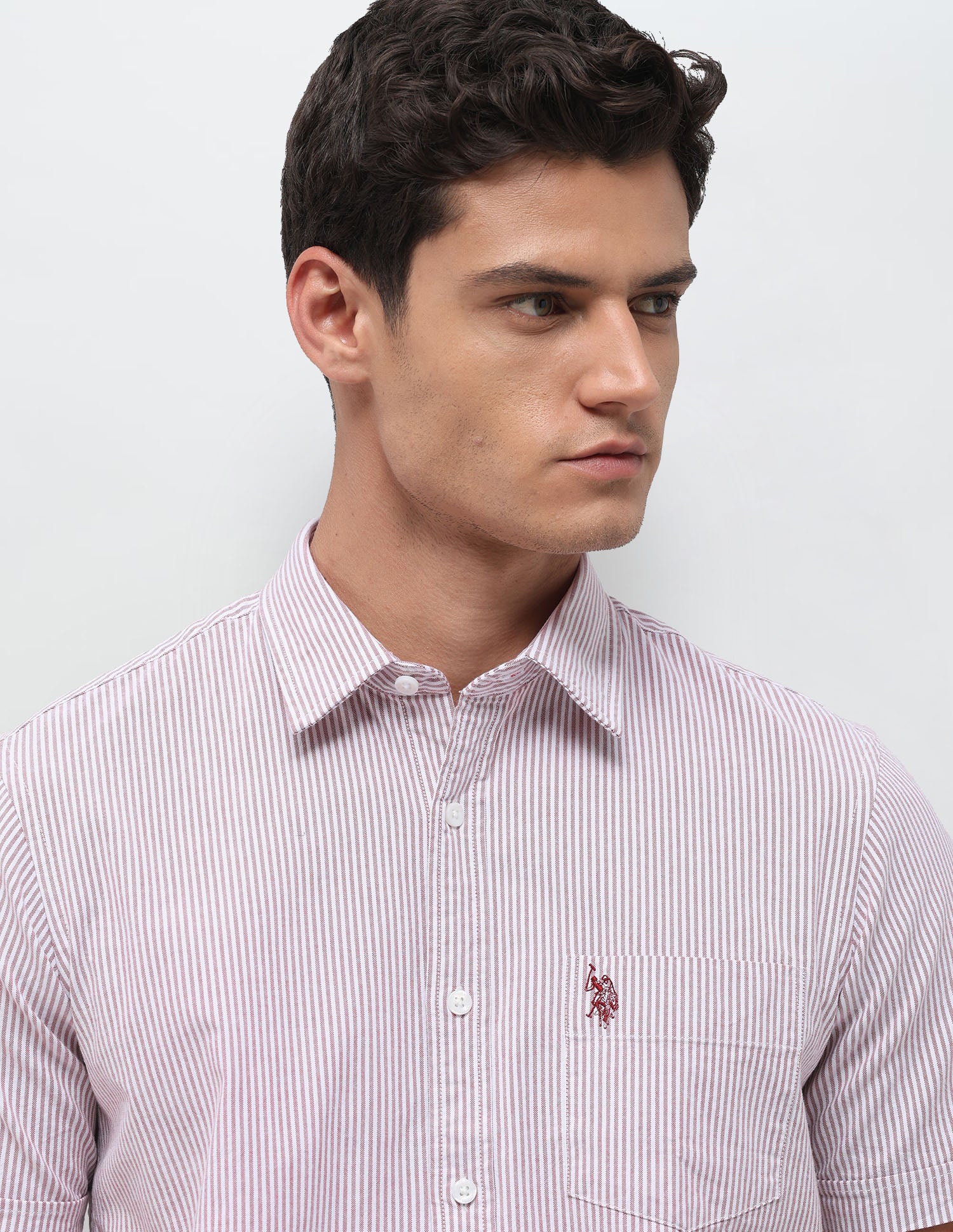 Vertical Striped Oxford Shirt Pink - U.S. Polo Assn. India | Large