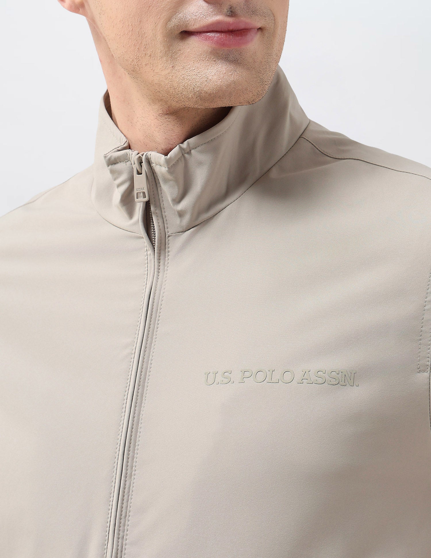Regular Fit Solid Casual Jacket Beige - U.S. Polo Assn. India | Large