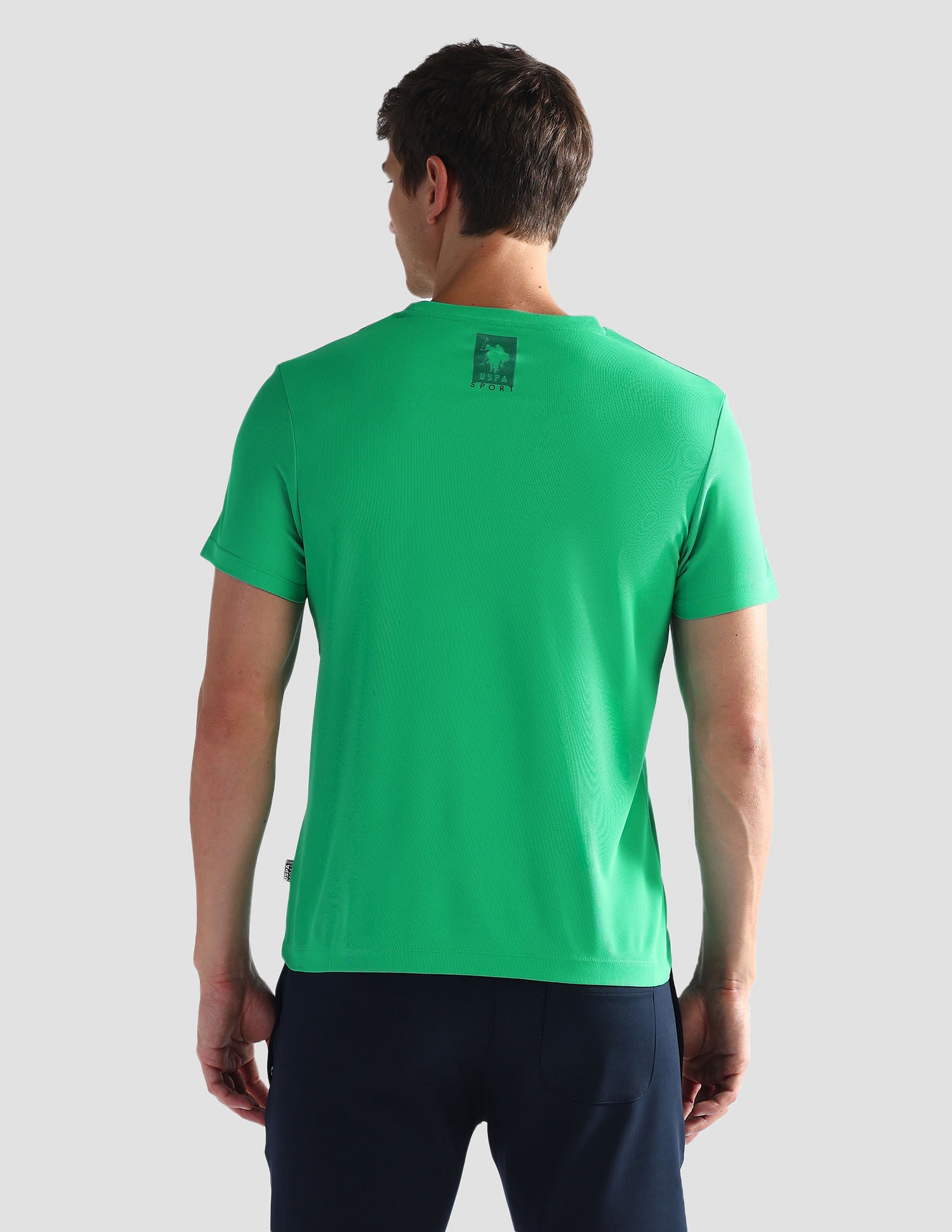 Brand Stripe Honeycomb T-Shirt Green - U.S. Polo Assn. India | Large