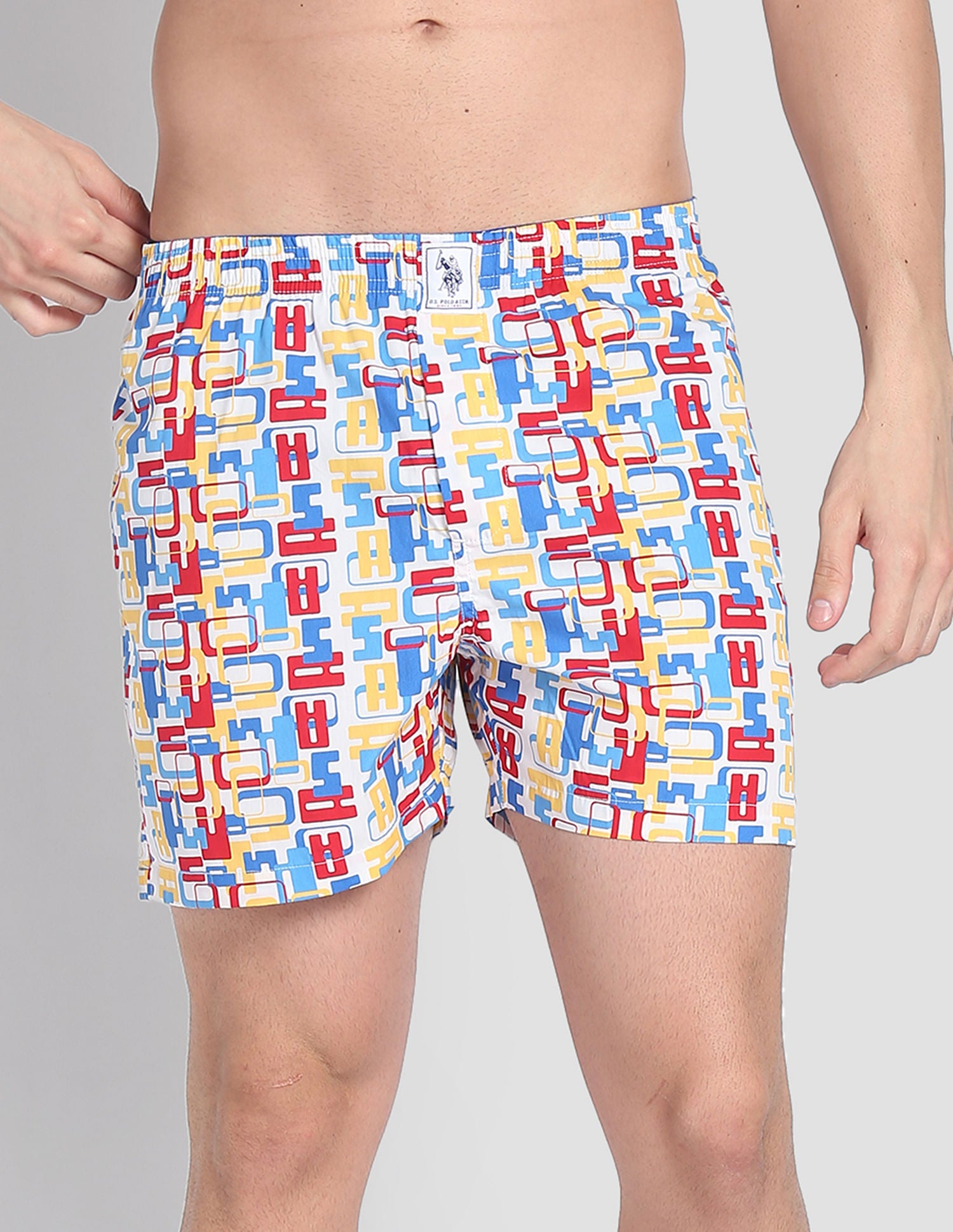 Back Pocket All Over Print IYAC Boxers - Pack Of 1 White and Red - U.S. POLO ASSN. | Large