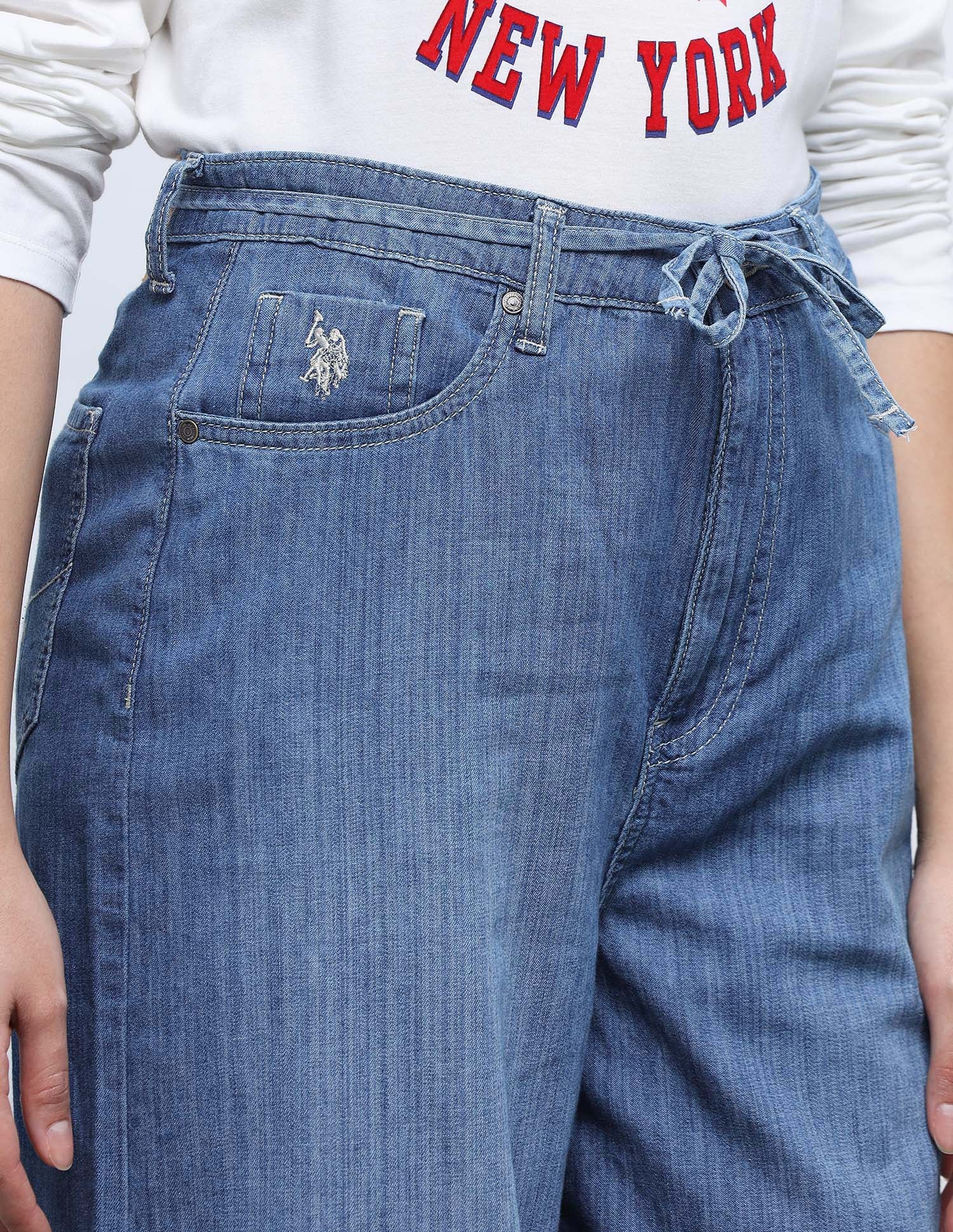 Wide Leg Fit Blue Jeans Blue - U.S. Polo Assn. India | Large