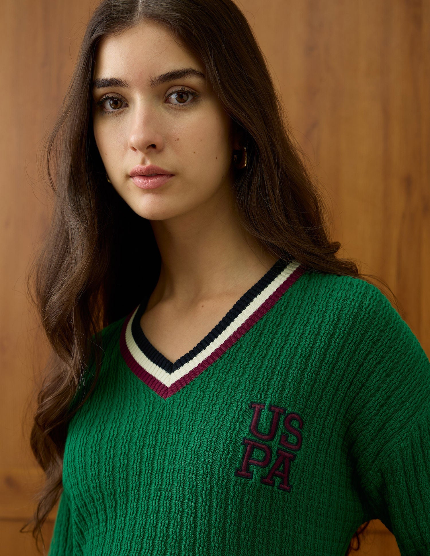 Textured Relaxed Fit Sweater Green - U.S. POLO ASSN. | Large