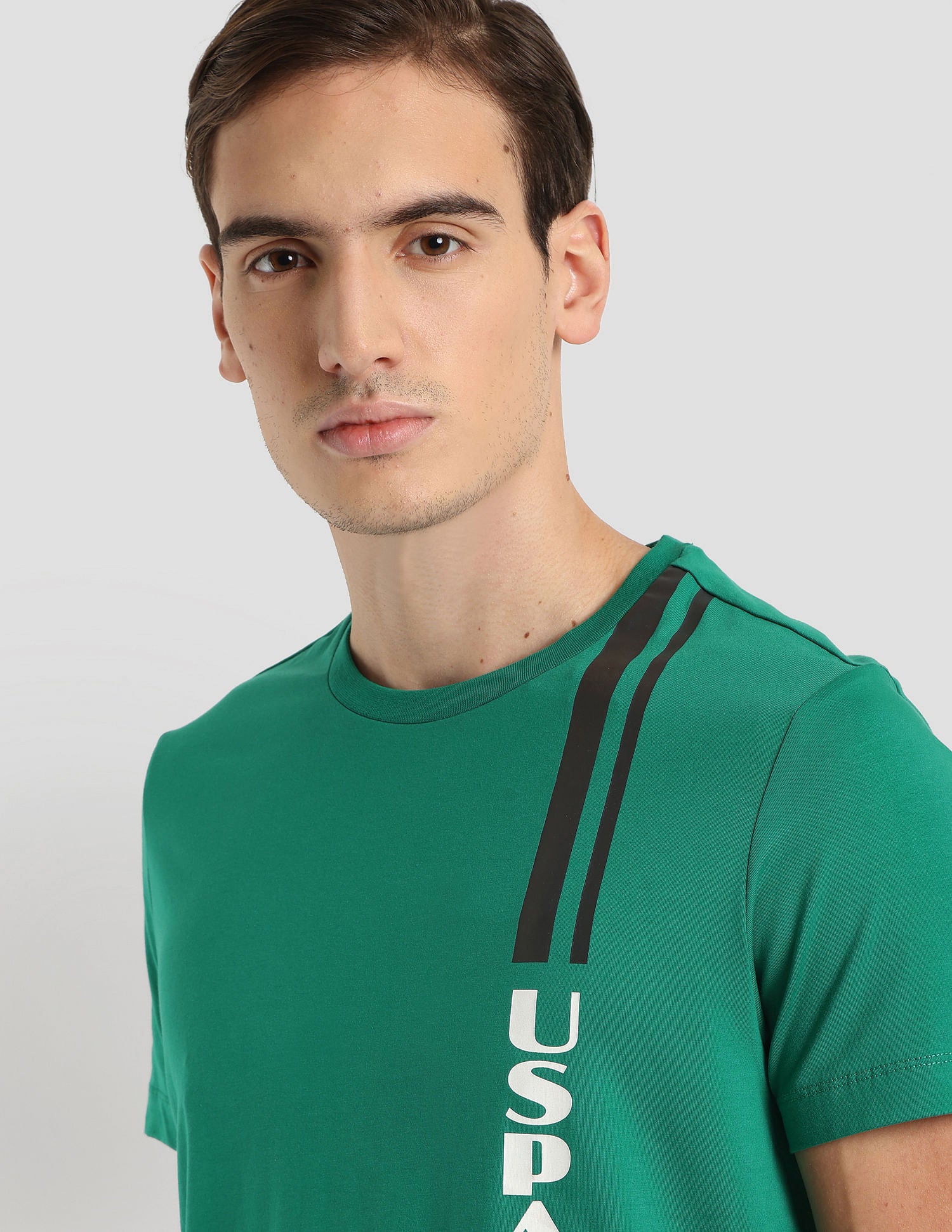 Brand Print Sport T-Shirt Green - U.S. Polo Assn. India | Large