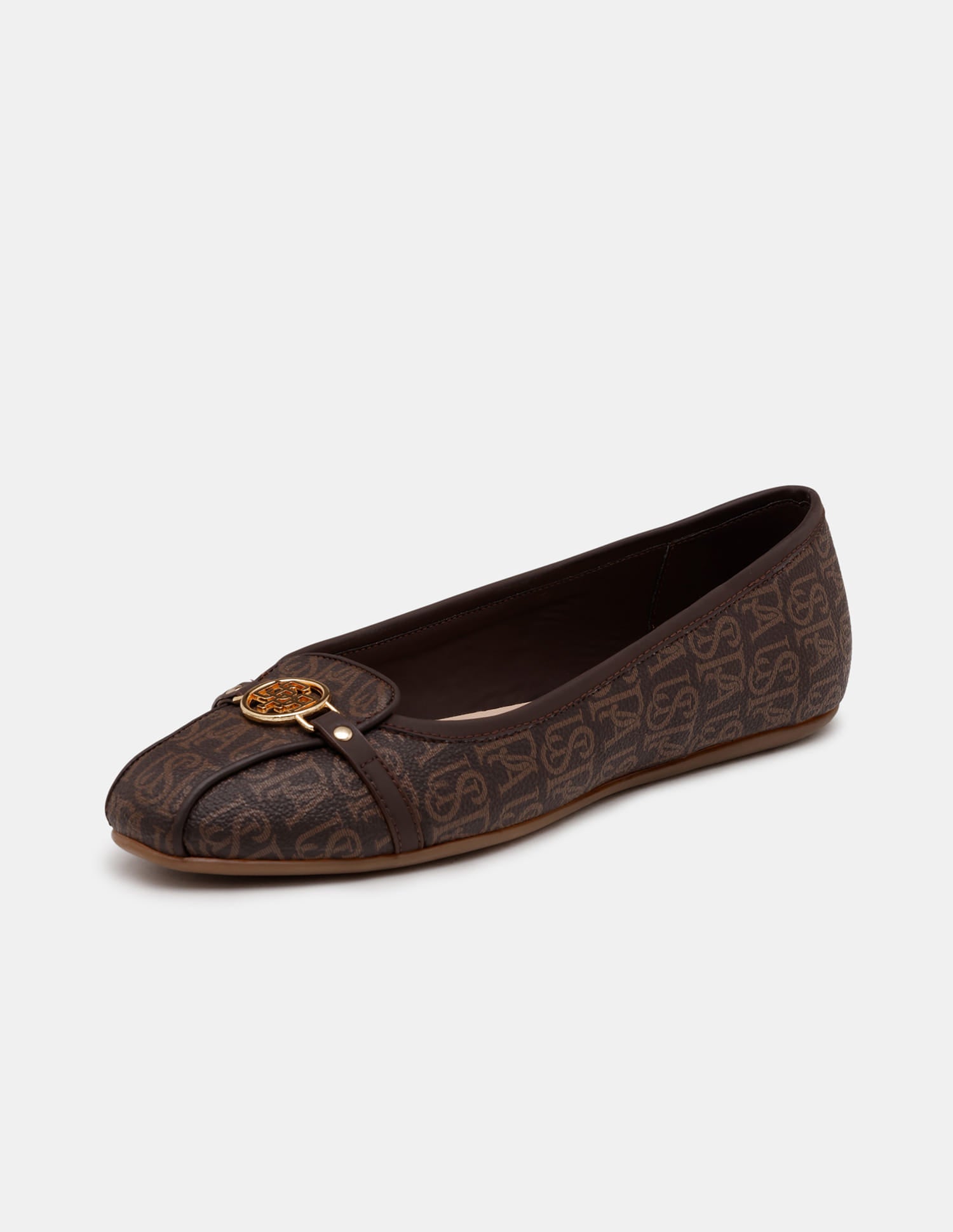 Alina 3.0 Brown Monogram Print Ballerinas Brown - U.S. Polo Assn. India | Large