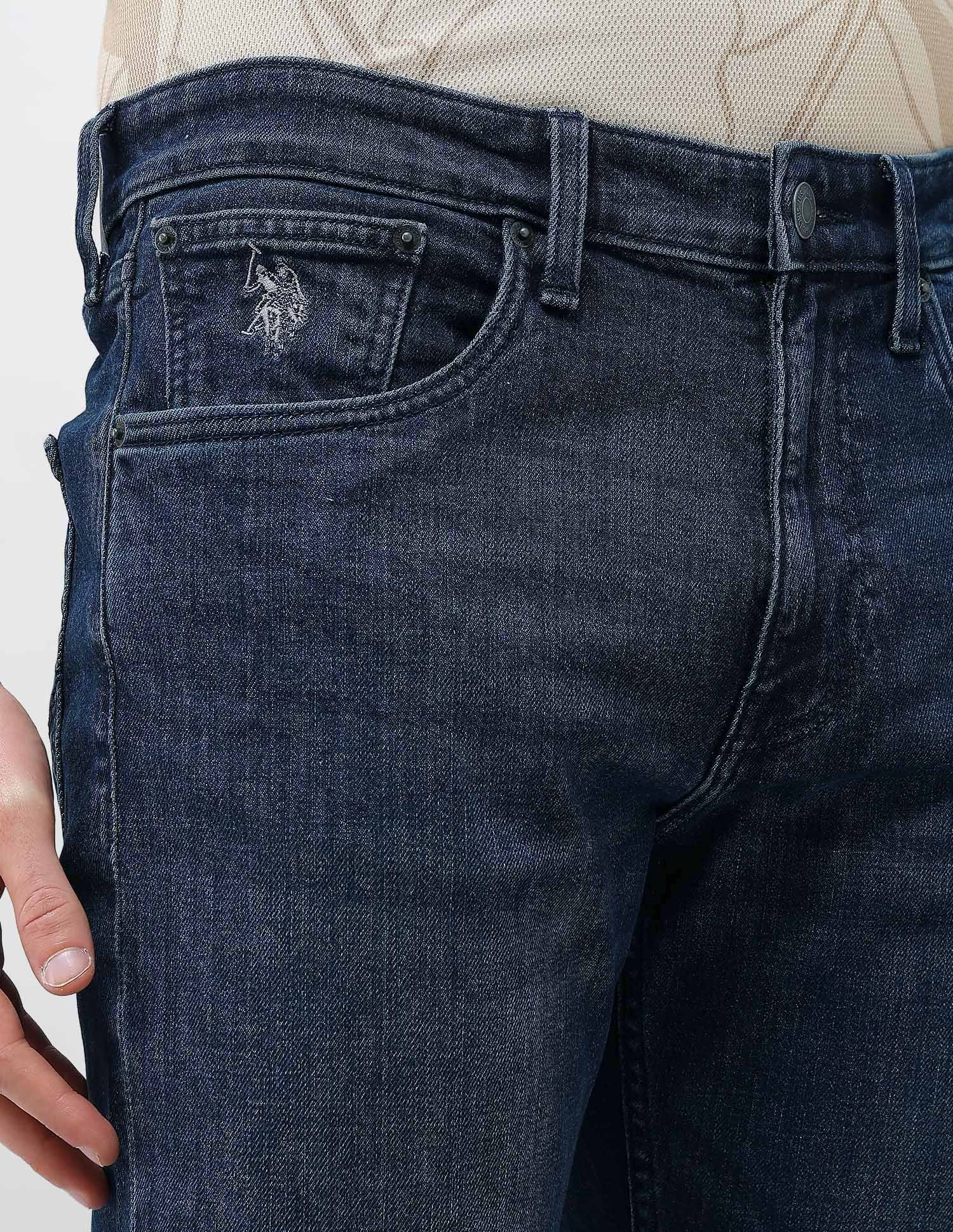 Harold Slim Straight Fit Blue Jeans Tinted Blue - U.S. Polo Assn. India | Large
