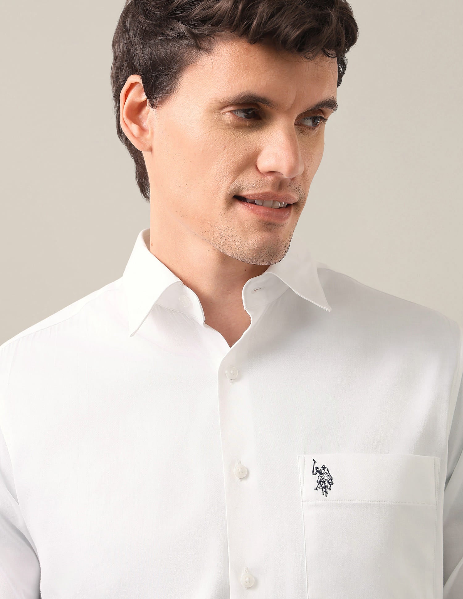 Solid Satin Shirt White - U.S. Polo Assn. India | Large