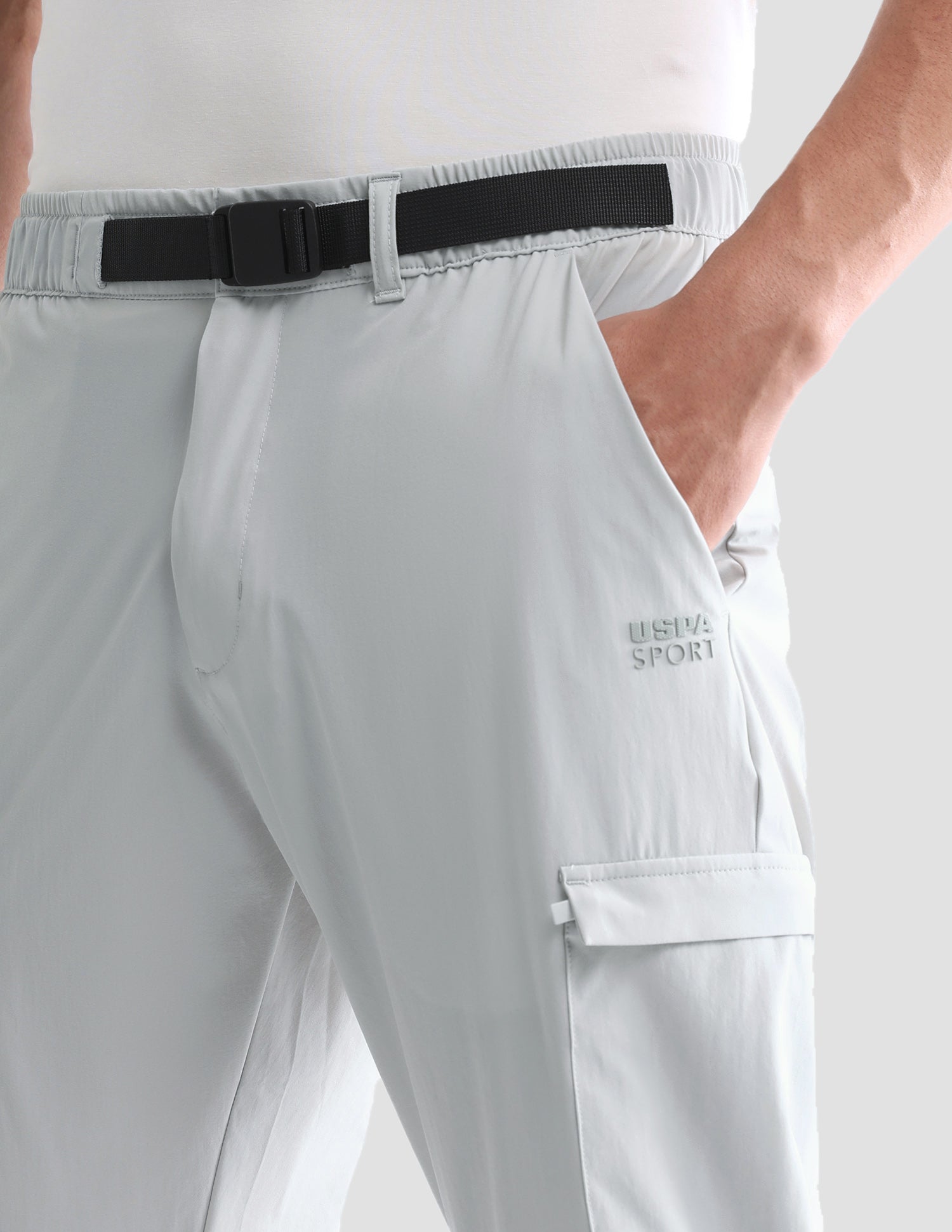 Solid Active Cargo Track Pants Grey - U.S. Polo Assn. India | Large