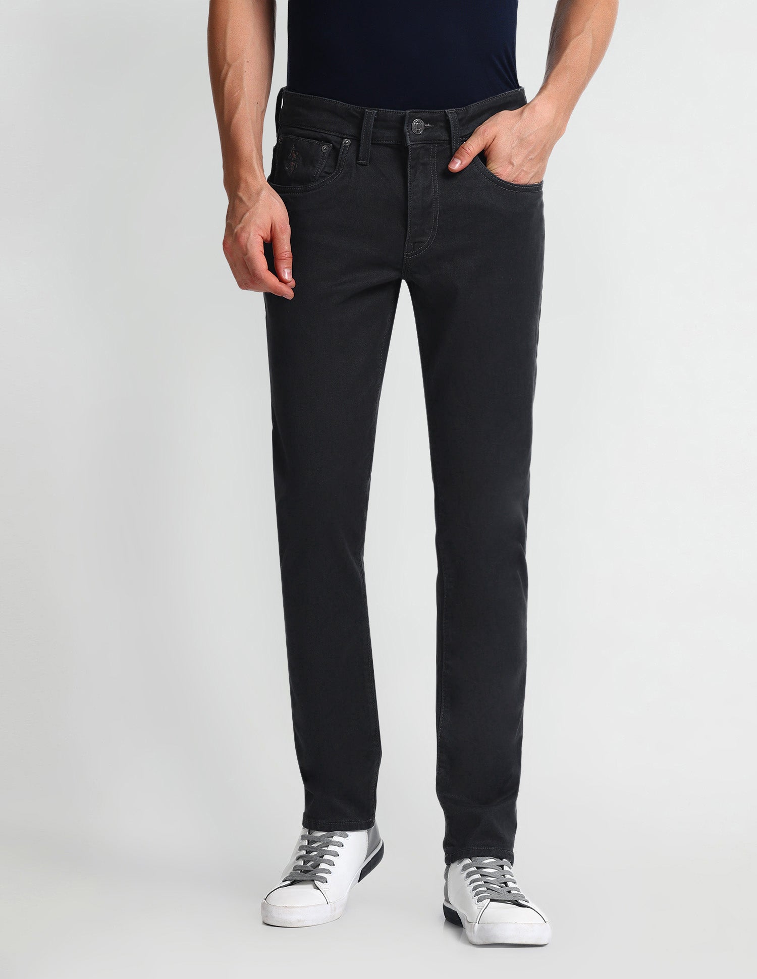 Brandon Slim Tapered Fit Grey Jeans Grey - U.S. Polo Assn. India | Large