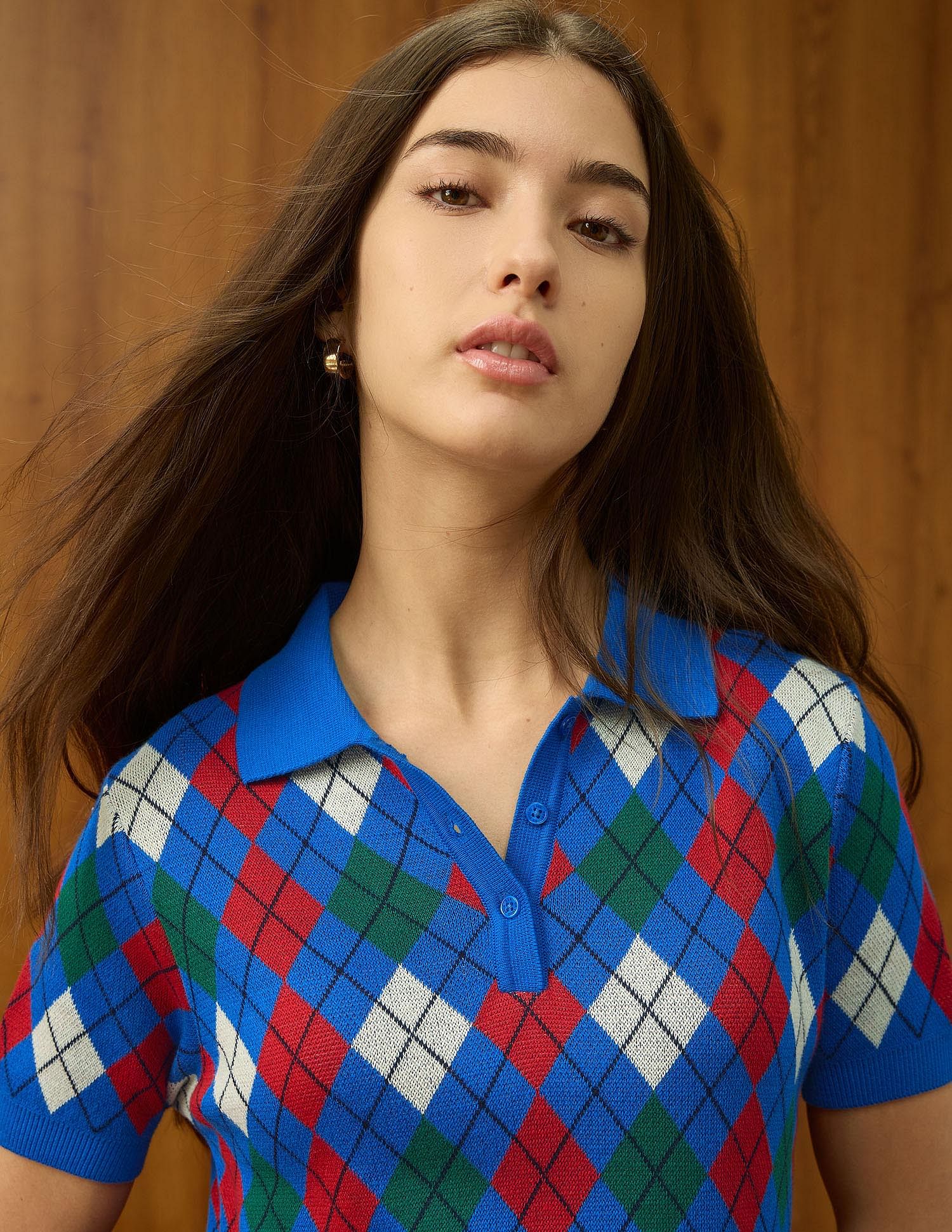 Relaxed Fit Argyle Polo Shirt Blue - U.S. POLO ASSN. | Large