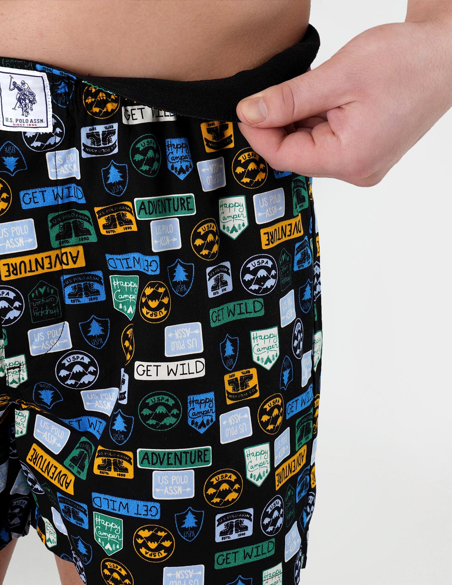 Graphic Print Cotton I657 Boxers - Pack Of 1 Black - U.S. POLO ASSN. | Large