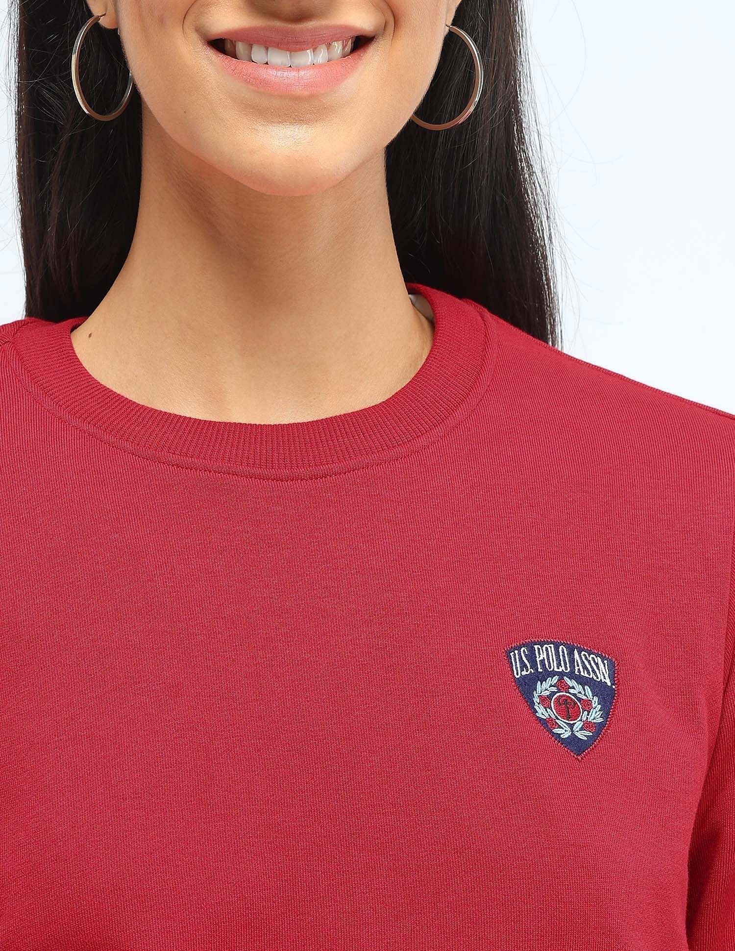 Solid Regular Fit Sweatshirt Red - U.S. Polo Assn. India | Large
