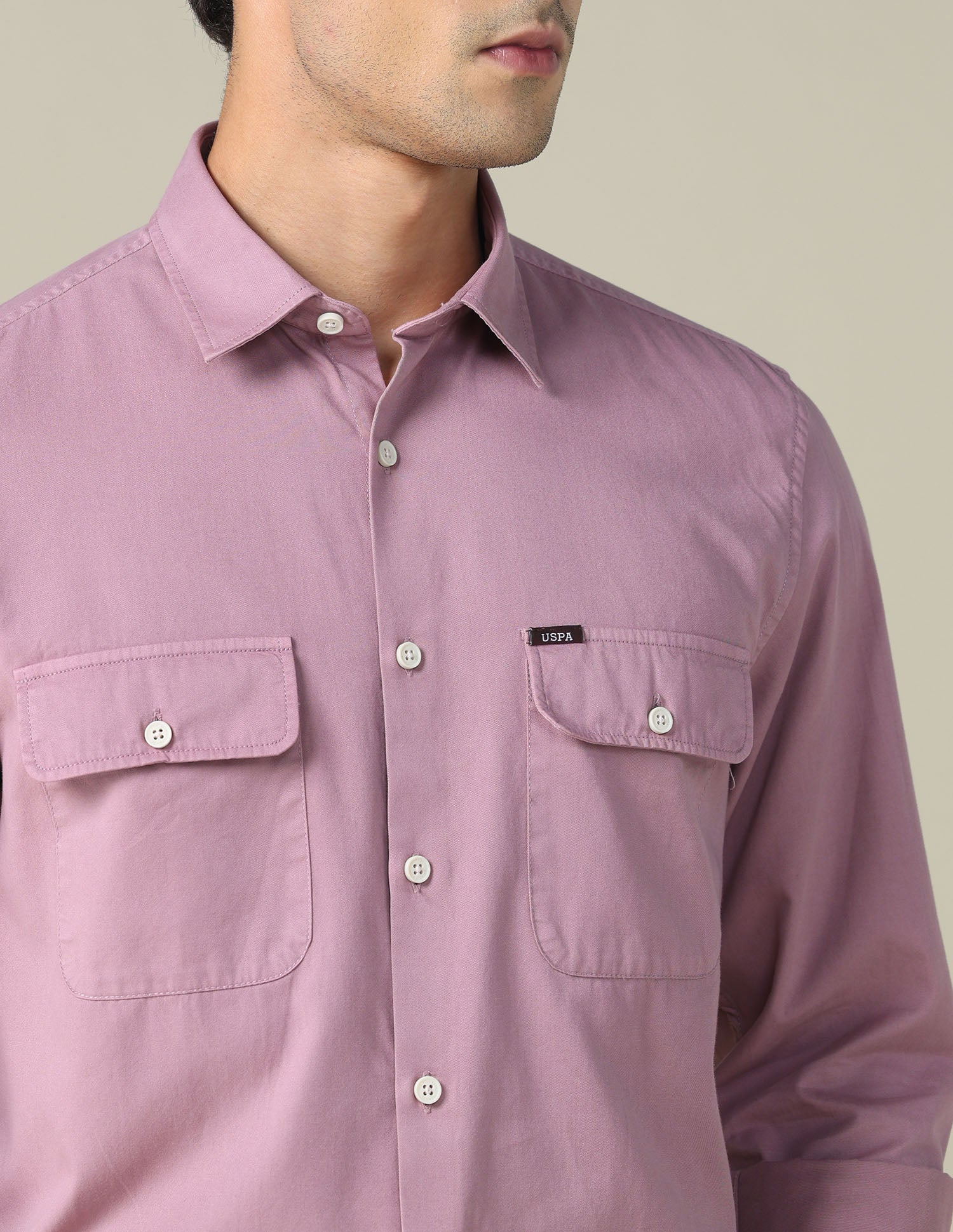 Twill Relaxed Fit Shirt Pink - U.S. POLO ASSN. | Large