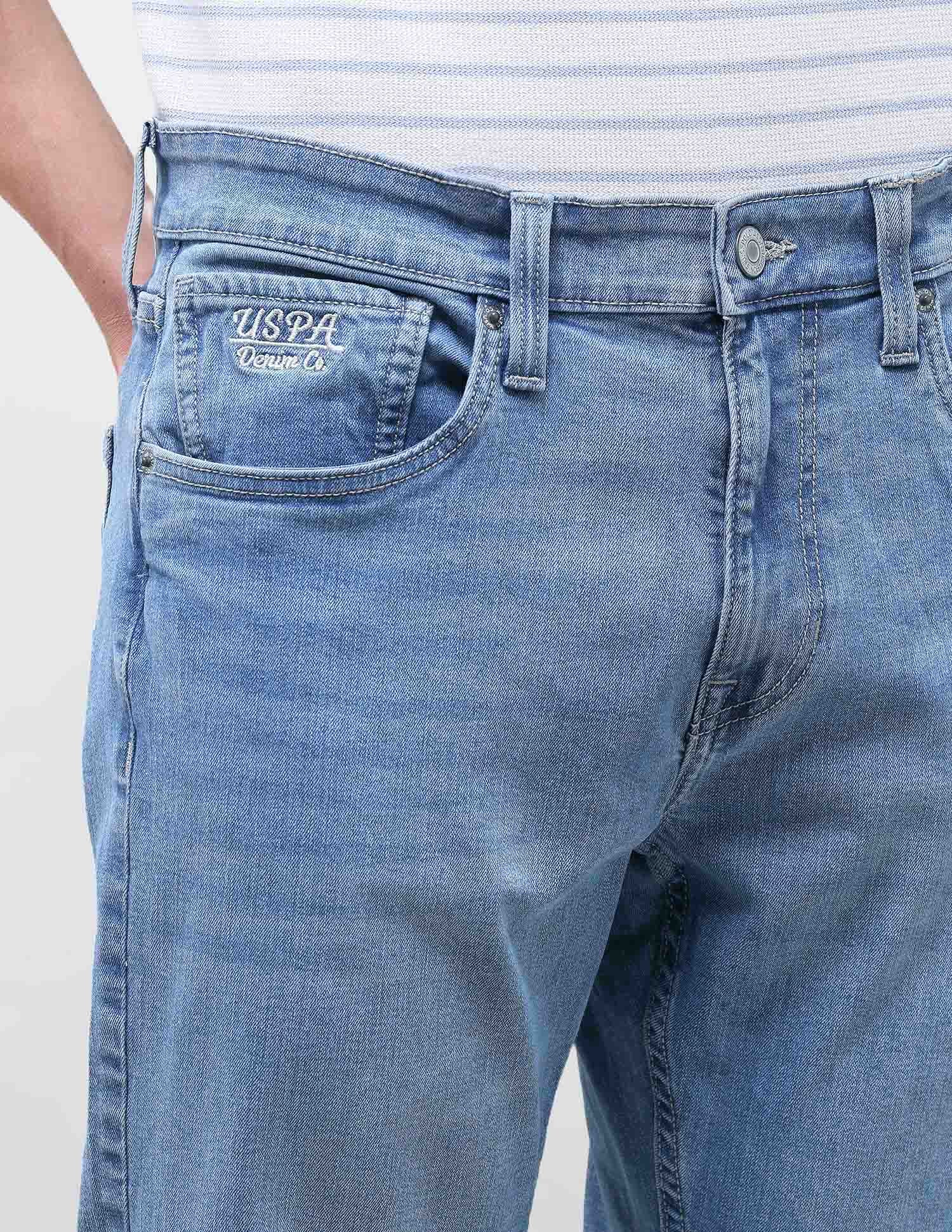 Cole Comfort Cropped Fit Blue Jeans Light Indigo - U.S. Polo Assn. India | Large