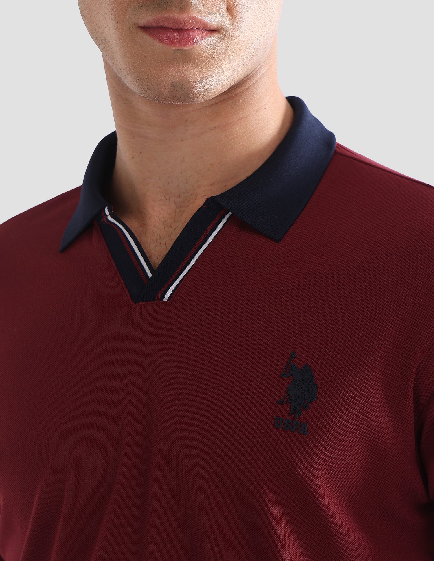 Solid Slim Fit Active Polo Shirt Maroon - U.S. Polo Assn. India | Large