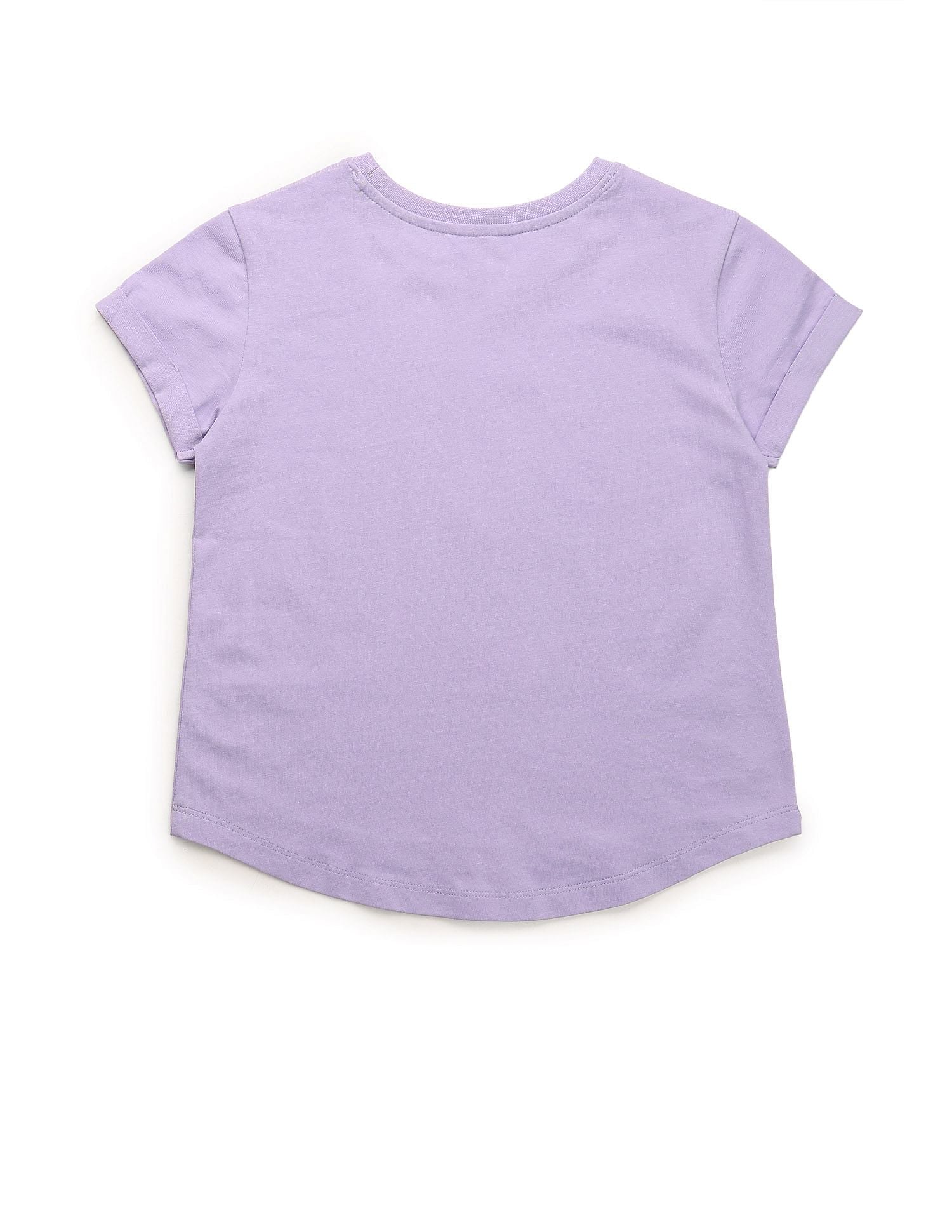 Girls Sequins Detailed Relaxed Fit T-Shirt Lavender - U.S. POLO ASSN. | Large