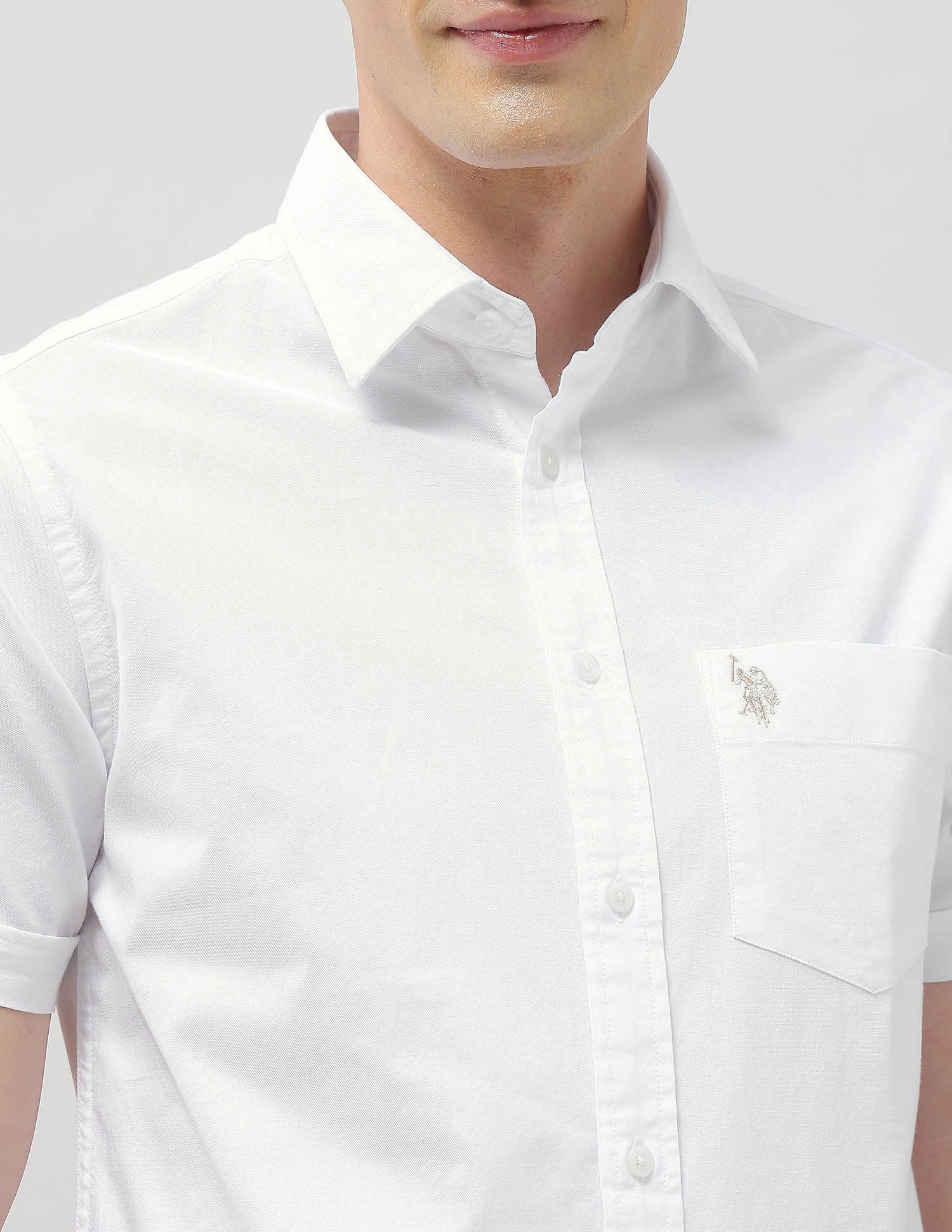 Tailored Fit Oxford Shirt White - U.S. Polo Assn. India | Large