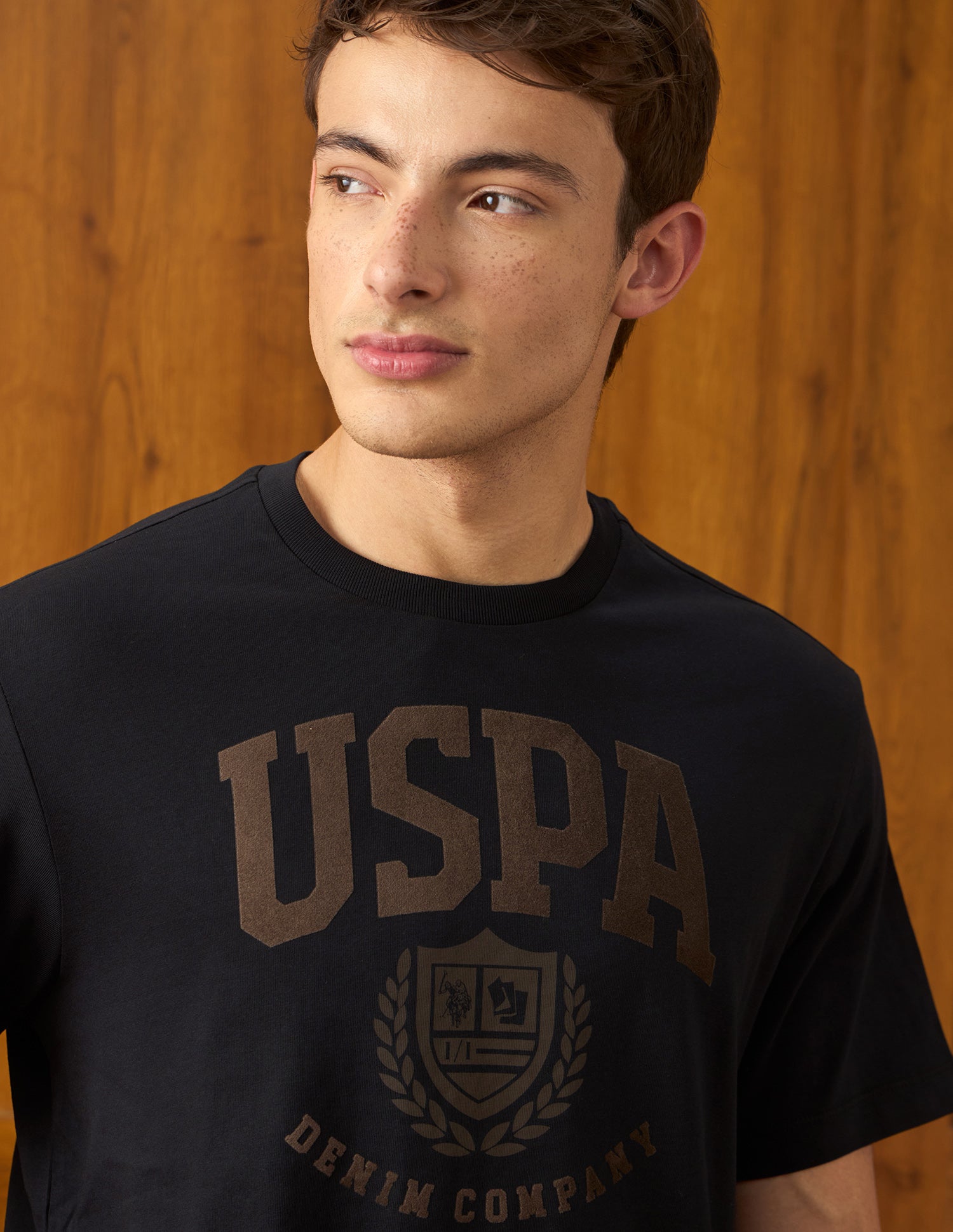 Brand Printed Relaxed Fit T-Shirt Black - U.S. Polo Assn. India | Large