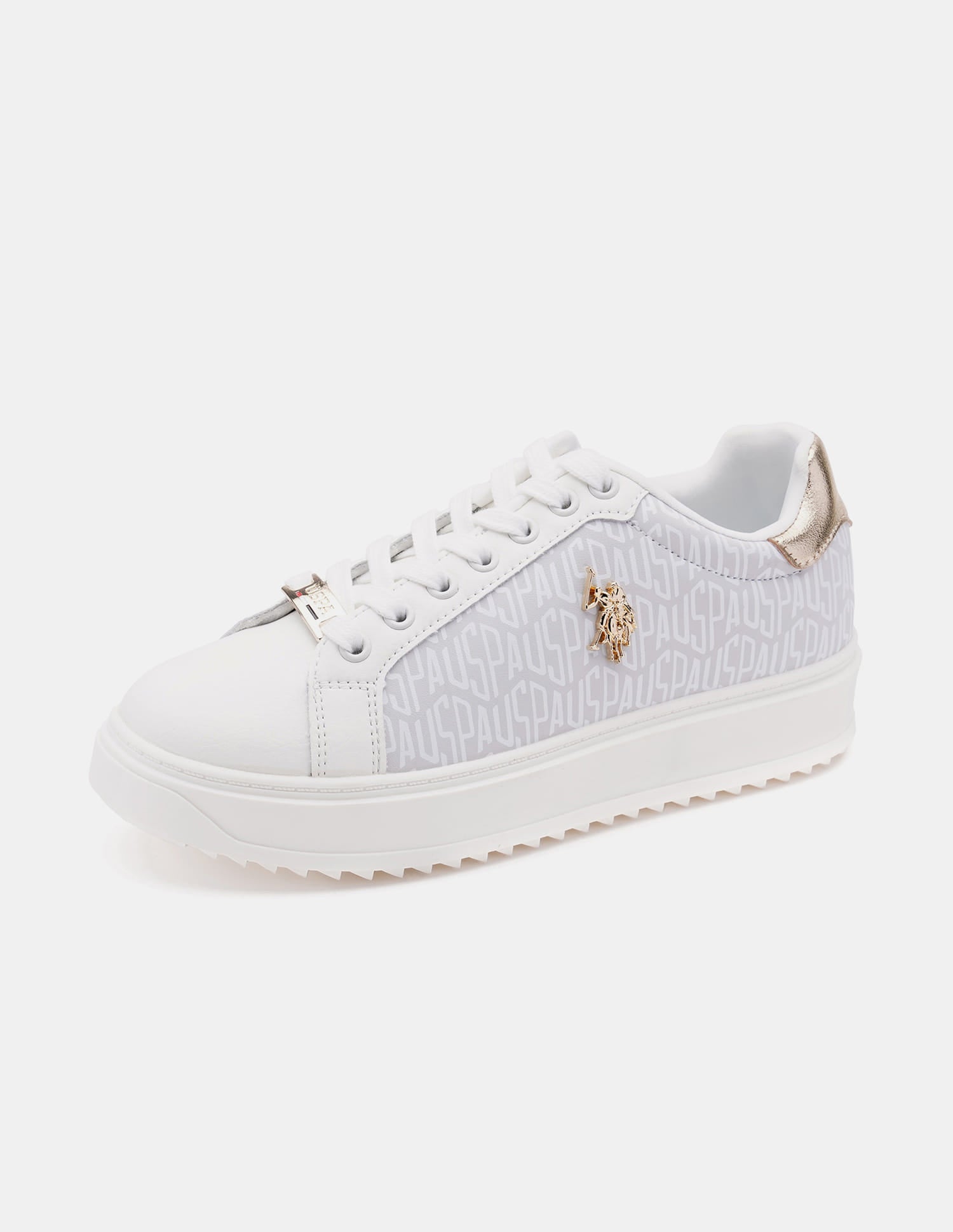 Women Narcisa Brand Printed Sneakers White - U.S. Polo Assn. India | Large