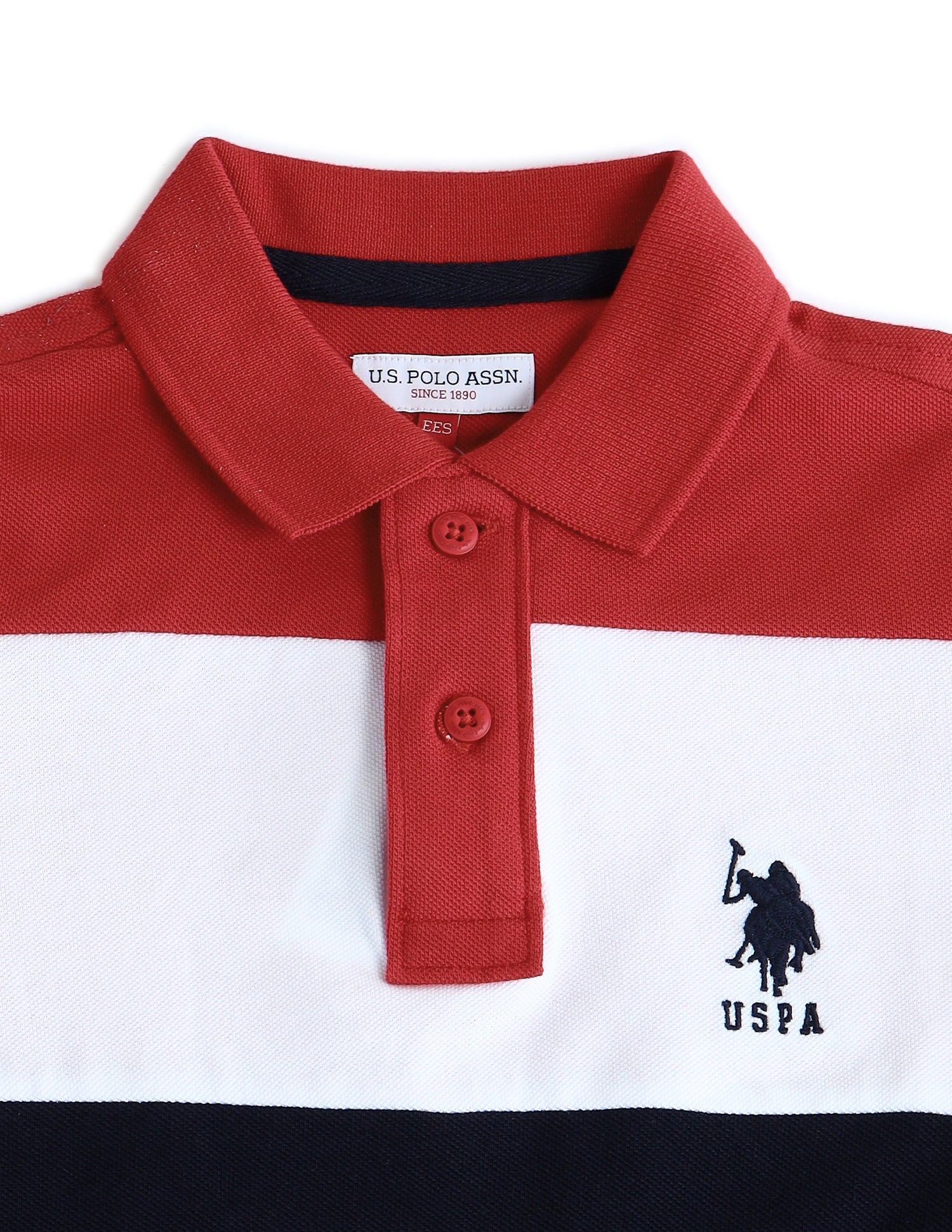 Boys Colour Block Regular Fit Polo Shirts Red - U.S. POLO ASSN. | Large