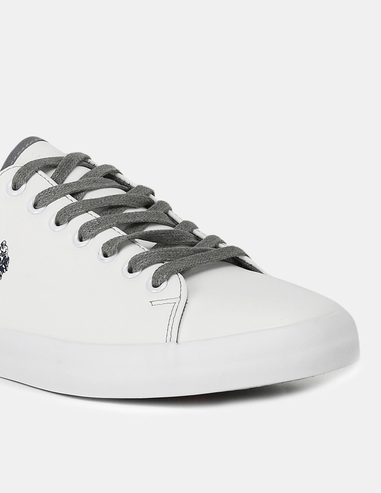 Flexible Outsole Colour Block Panel Sneakers White and Grey - U.S. POLO ASSN. | Large