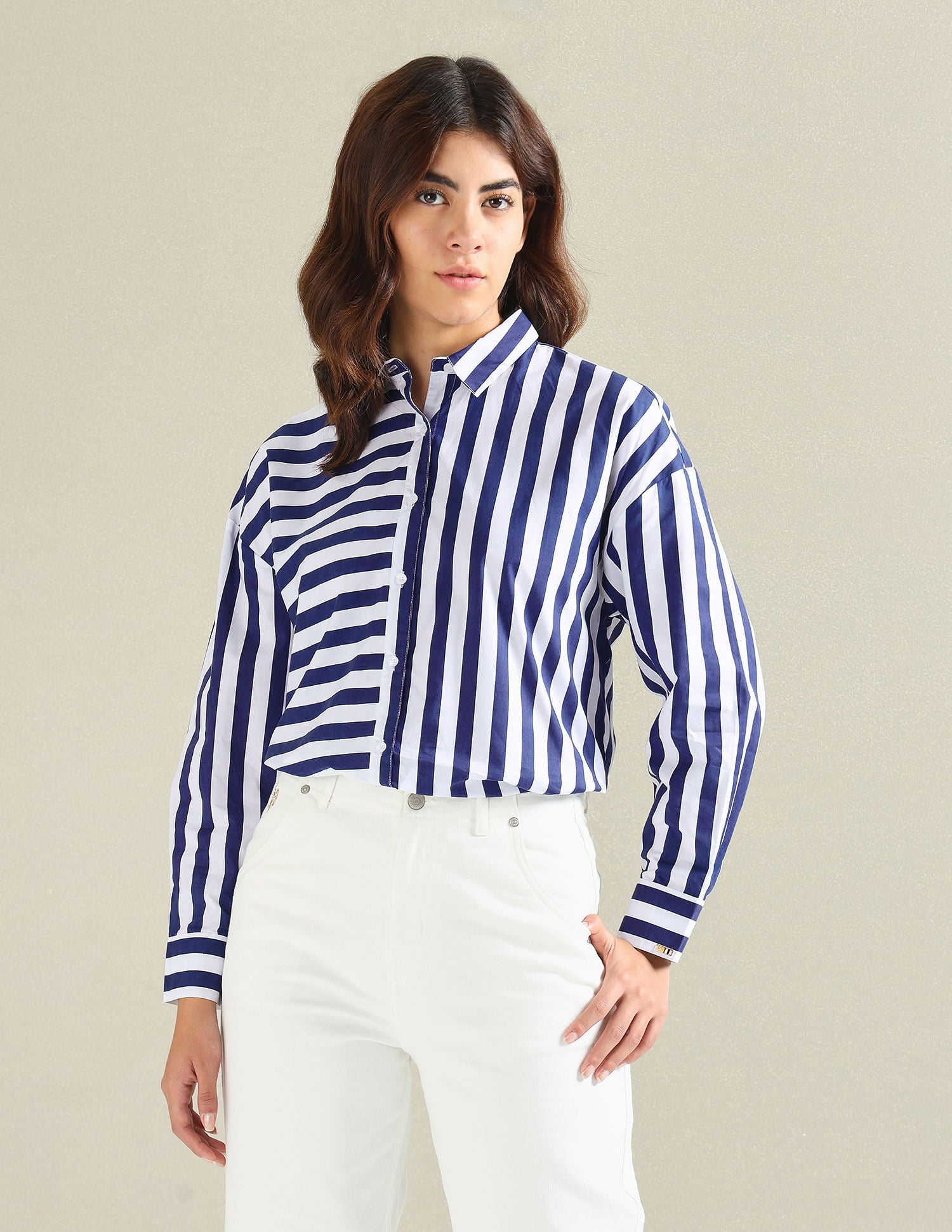Rear Logo Multi Stripe Shirt Blue - U.S. Polo Assn. India | Large
