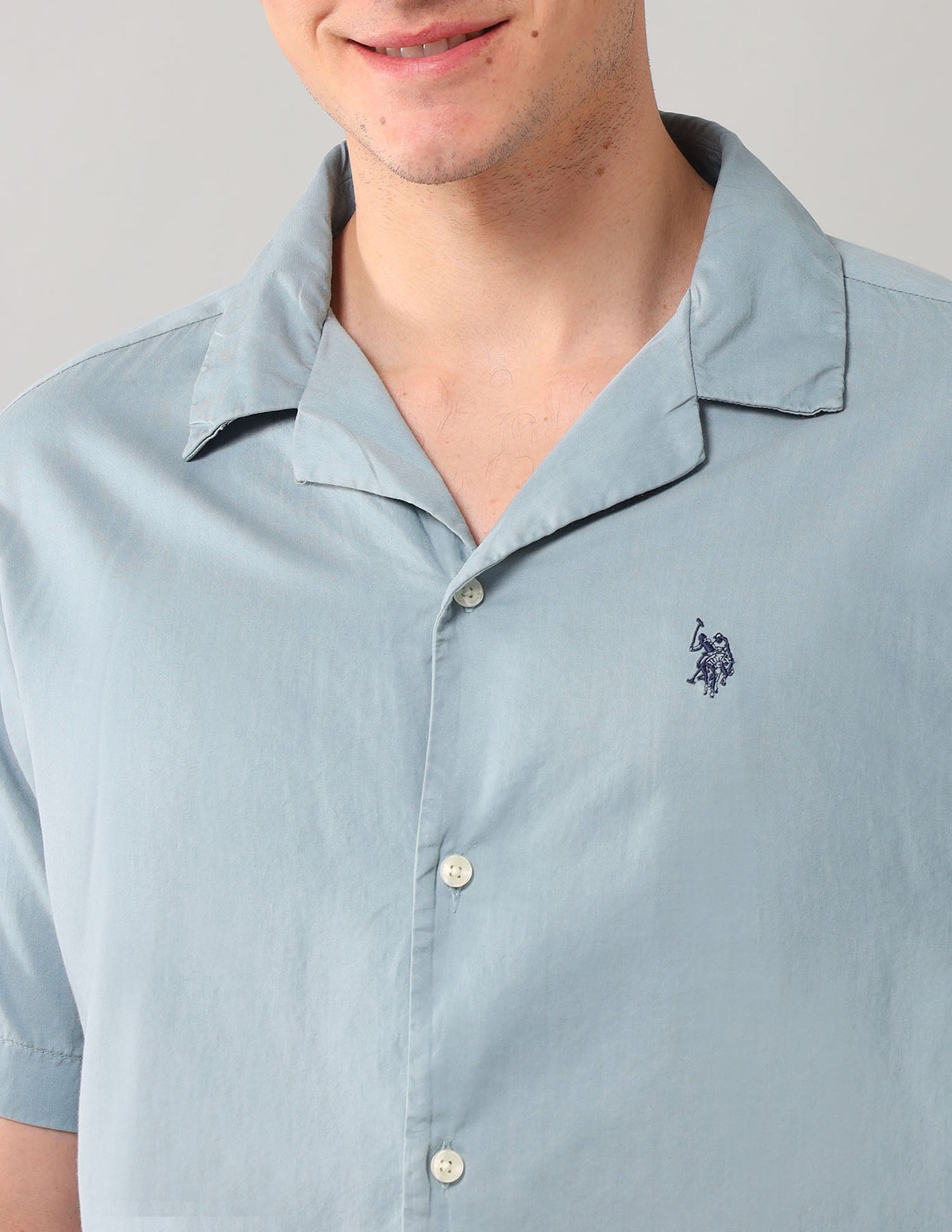 Relaxed Fit Solid Shirt Grey - U.S. POLO ASSN. | Large