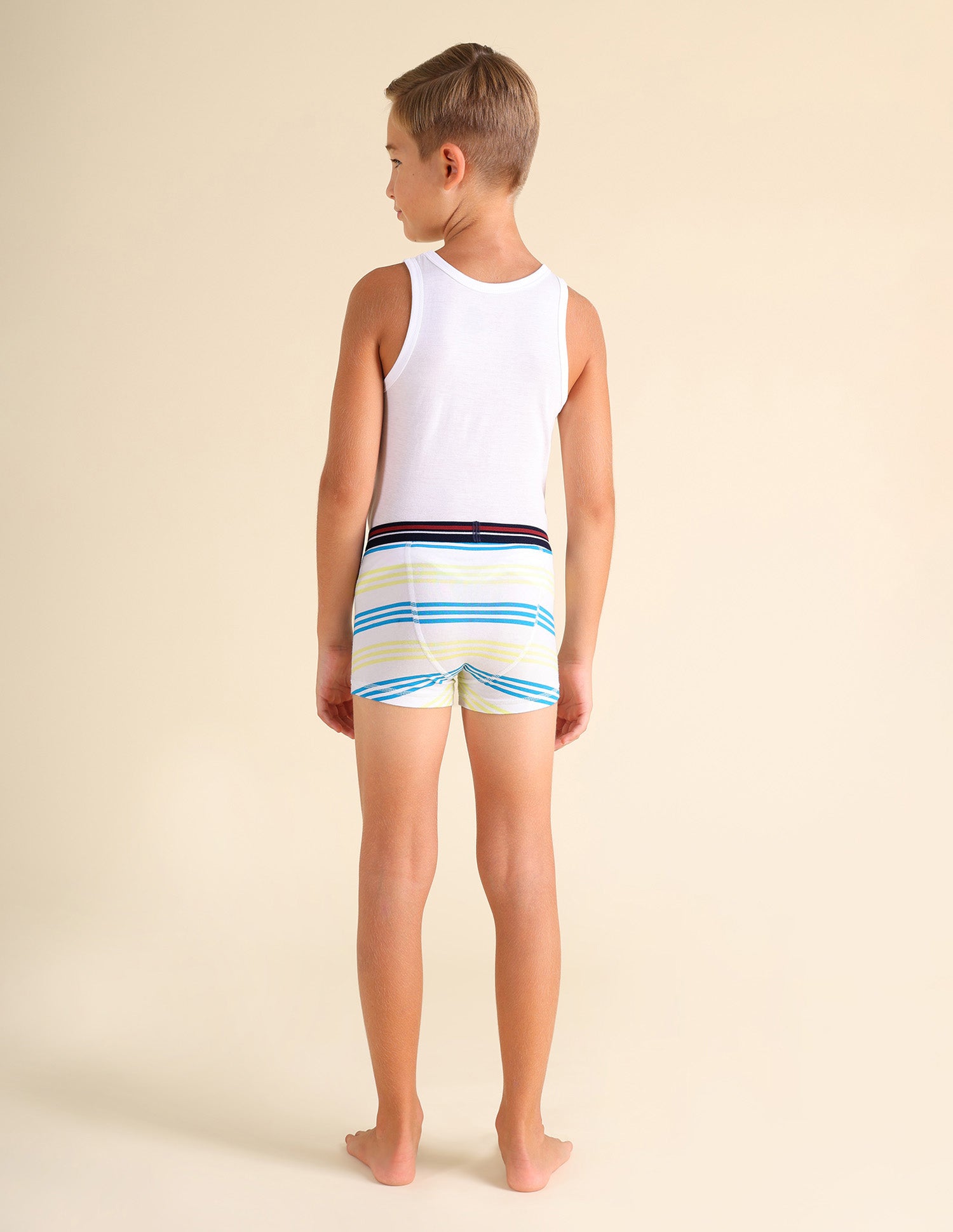 Mid Rise Cotton Spandex EKT02 Trunks - Pack Of 2 Lime Green and White - U.S. POLO ASSN. | Large